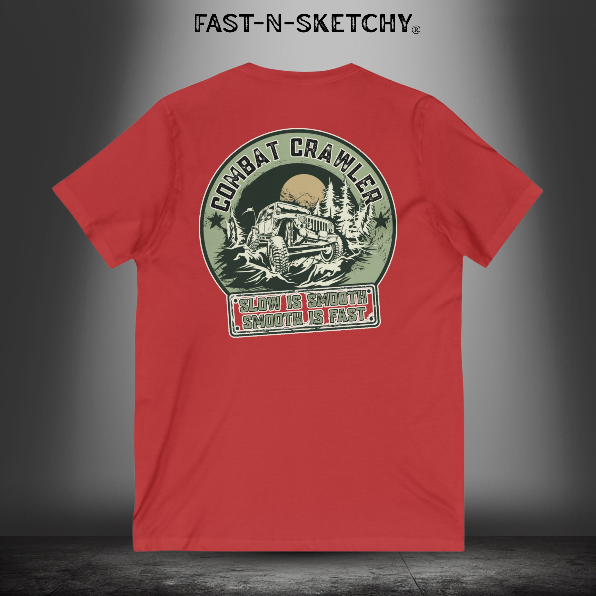 Combat Crawler - Slow is Smooth, Smooth is Fast (Jeep Edition) - Women's V-Neck T-Shirt