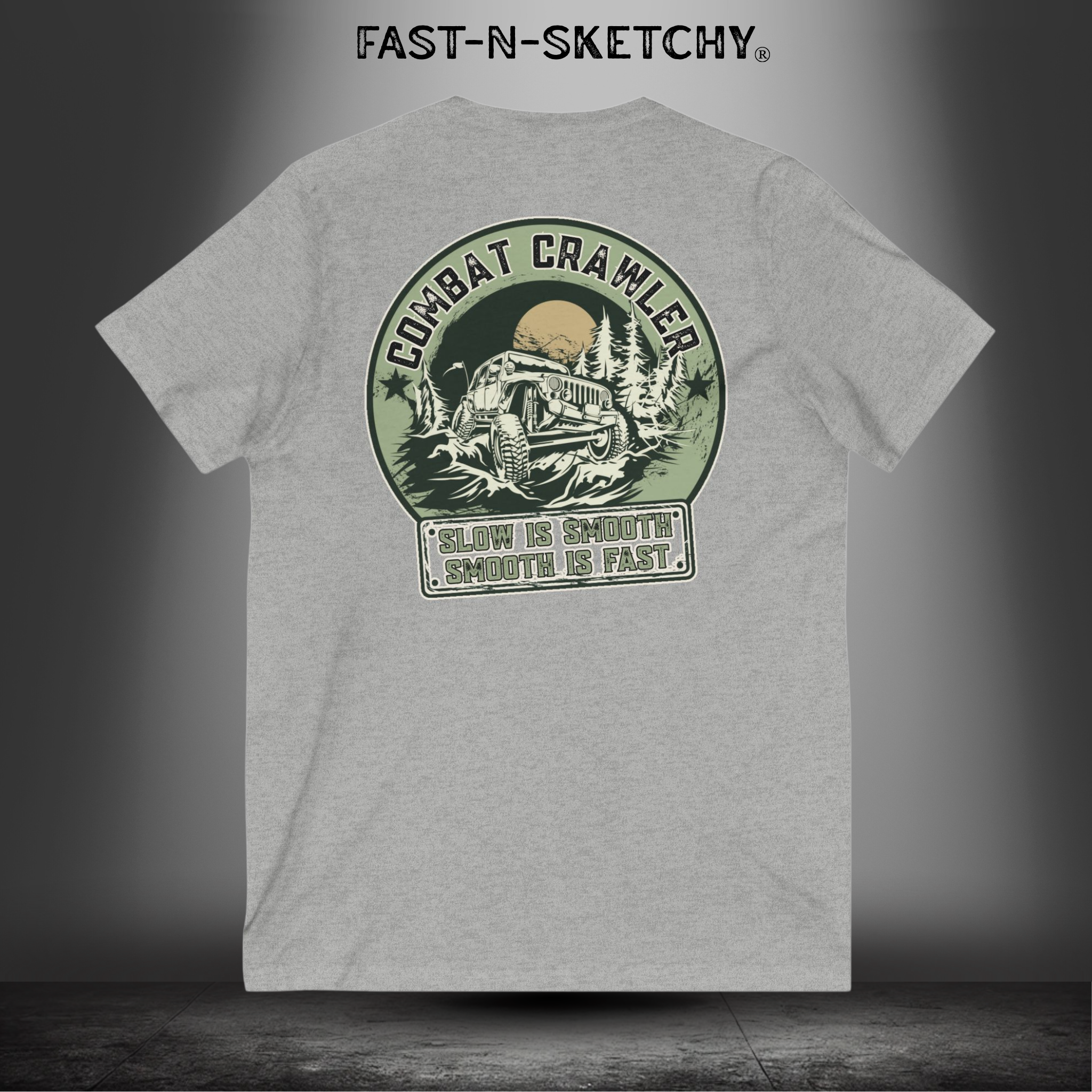 Combat Crawler - Slow is Smooth, Smooth is Fast (Jeep Edition) - Women's V-Neck T-Shirt
