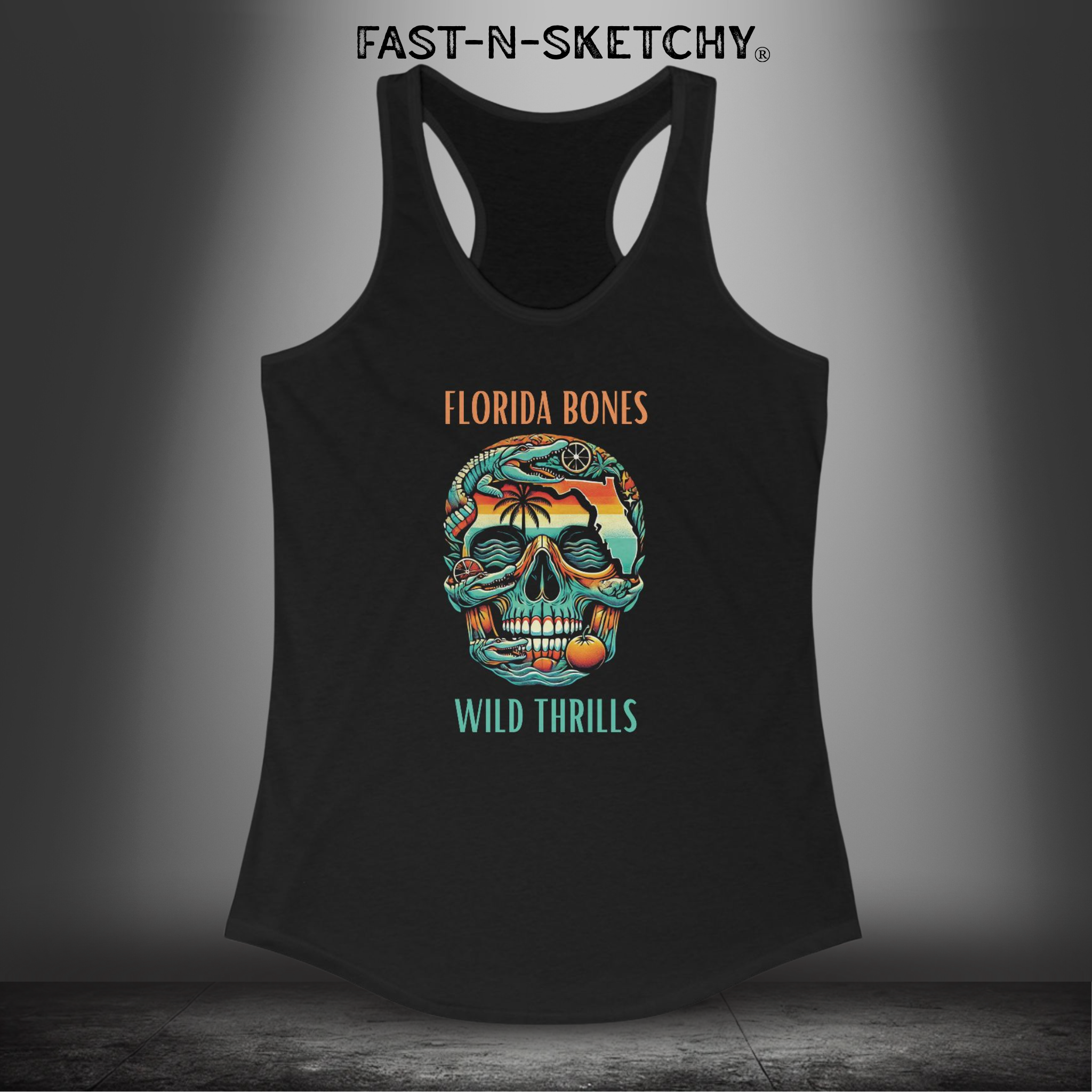 FLORIDA BONES & WILD THRILLS - FAST-N-SEXYâ„¢: Women's Ideal Racerback Tank