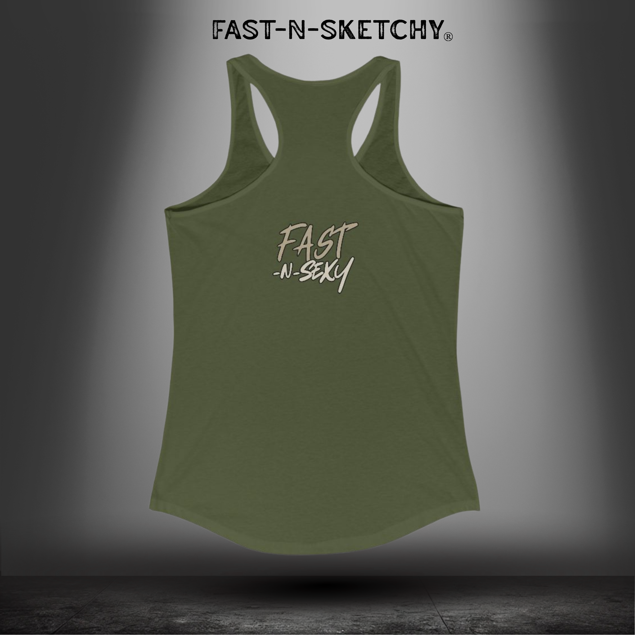 Pretty In Camo, Deadly In Boots: MJilitary Edition Racerback Tank FAST-N-SEXY
