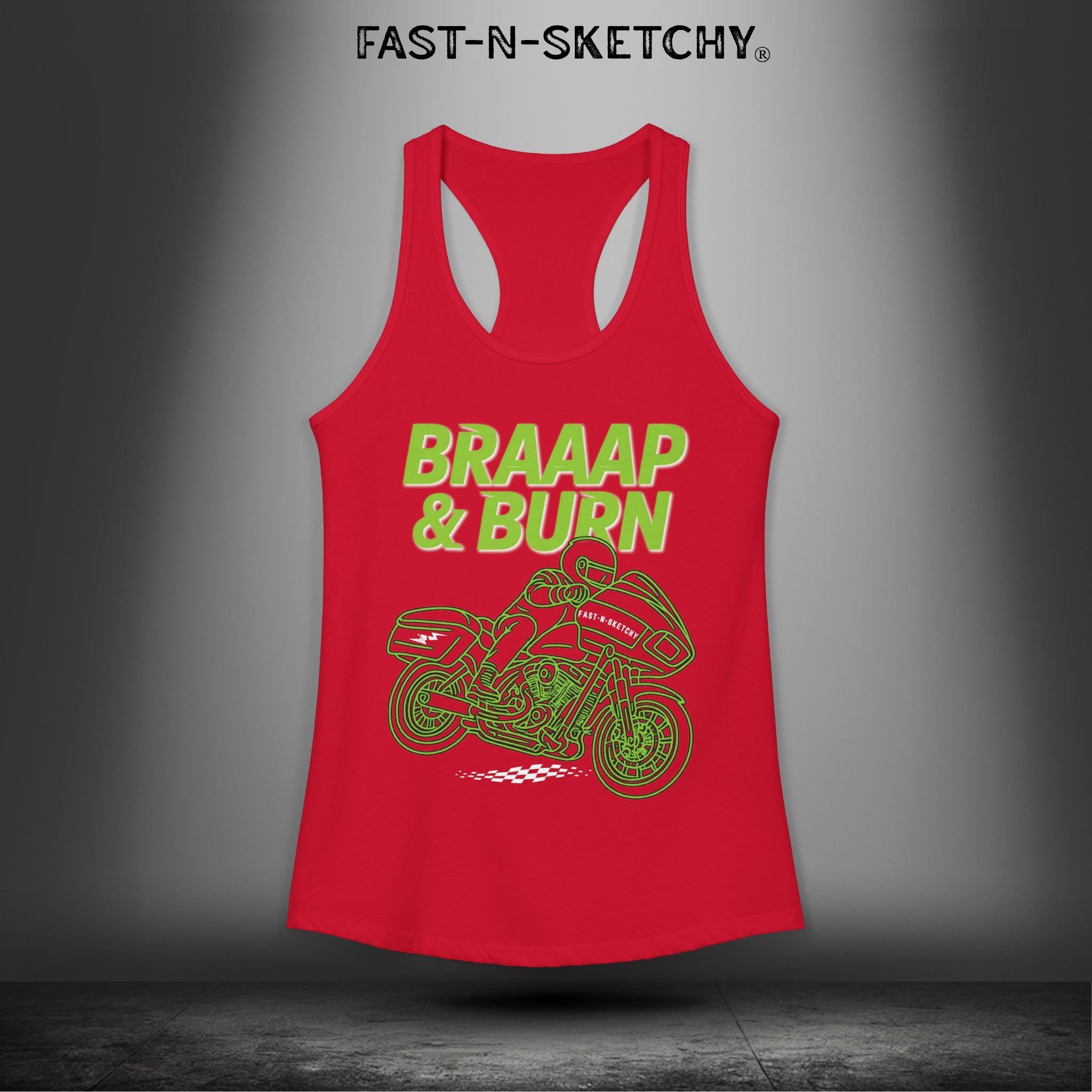 BRAAAP & BURN: Bagger Racing Biker Edition Razorback Tank