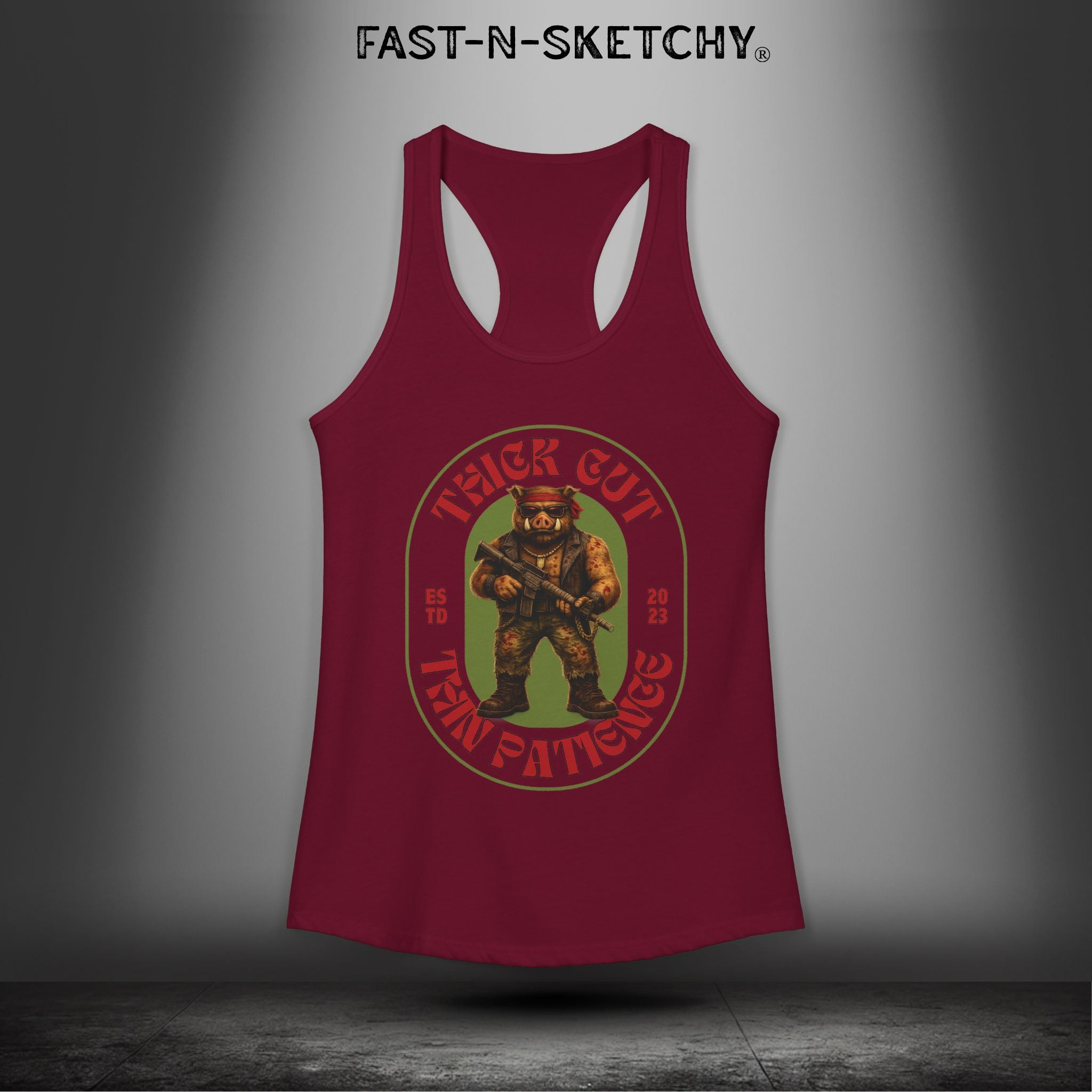 Porkchop, Thick Cut Thin Patience: Military Edition Racerback Tank
