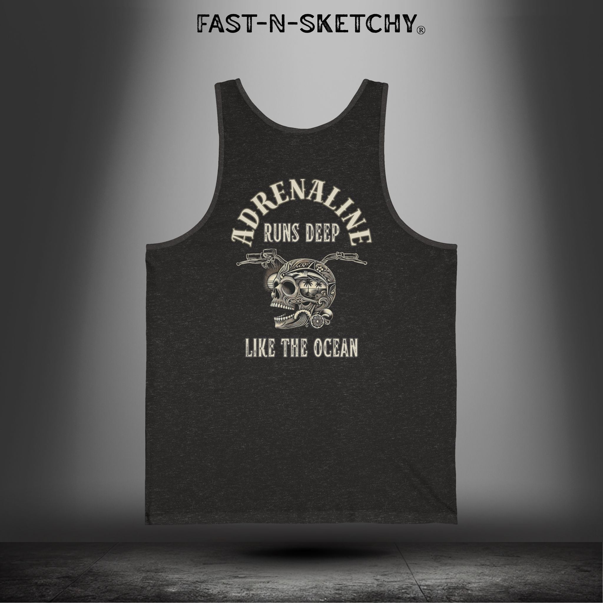 ADRENALINE RUNS DEEP LIKE THE OCEAN: Tank Top