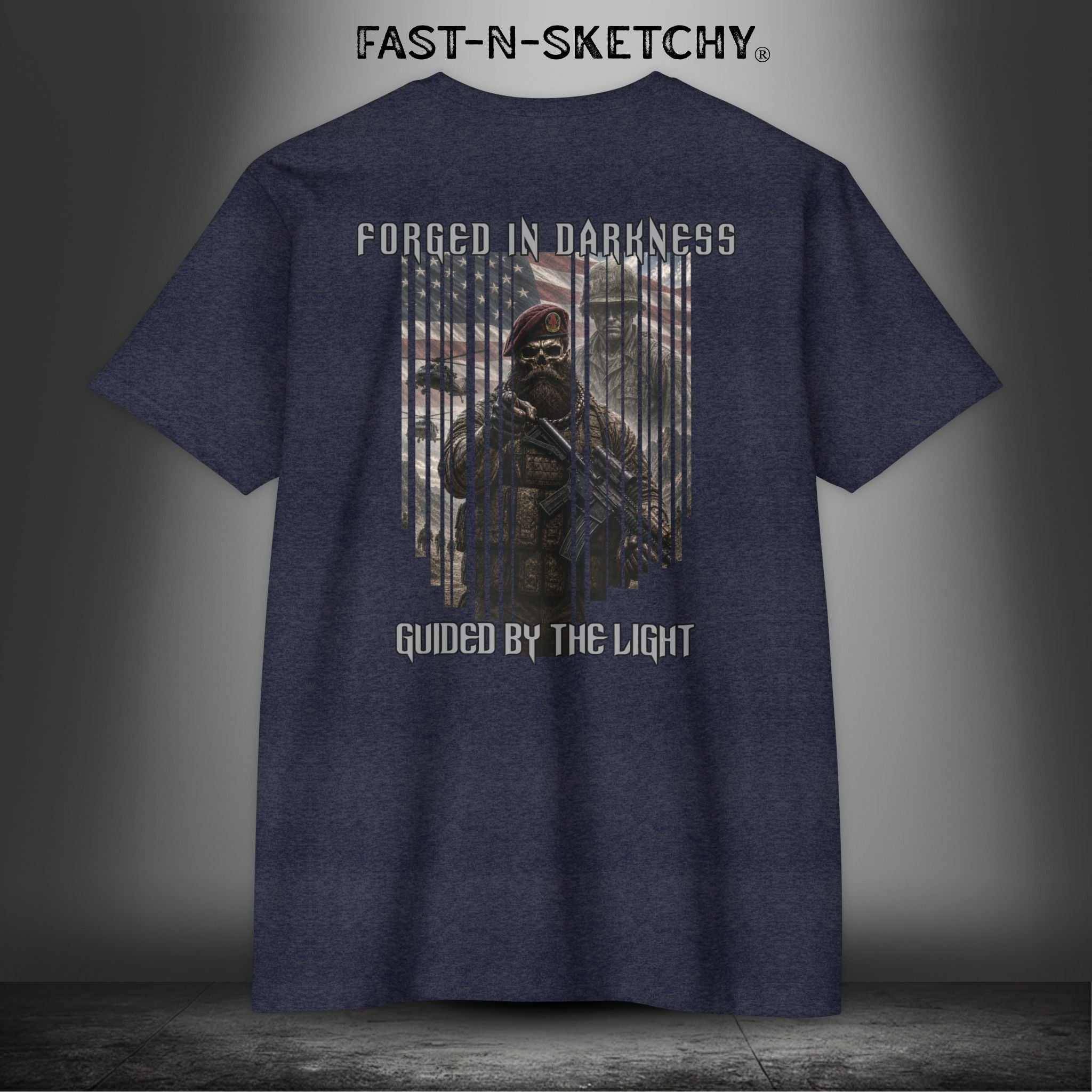 Forged in Darkness Military Edition — "Guided by the Light" Patriotic Tee
