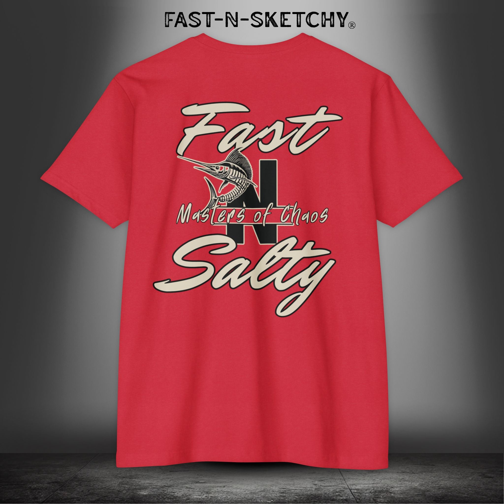 Fast-N-Salty: Masters of Chaos - T-Shirt Next Level (Tan Letters)