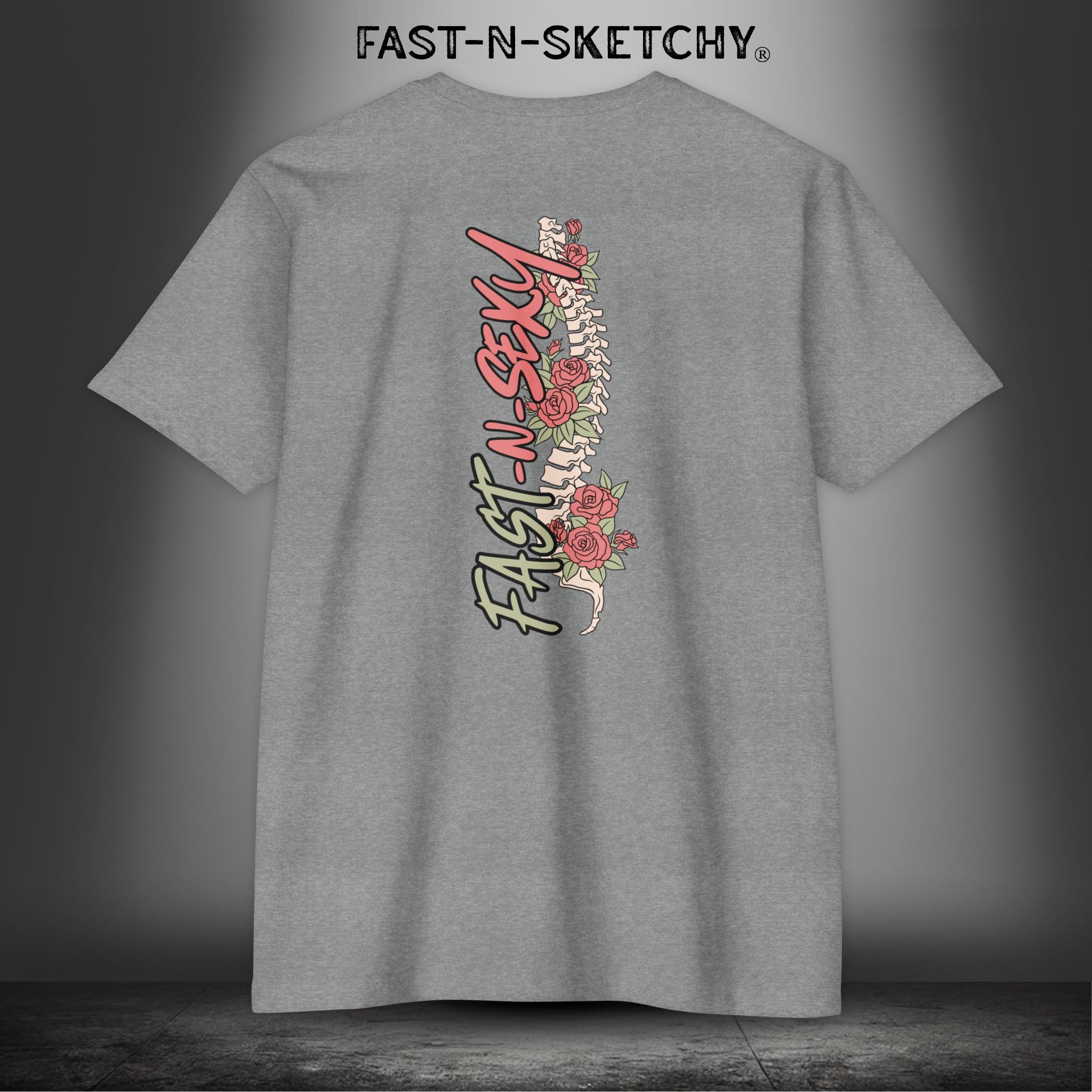 FAST-N-SKETCHY WITH SPINE/FLOWERS: T-shirt Next Level 6210