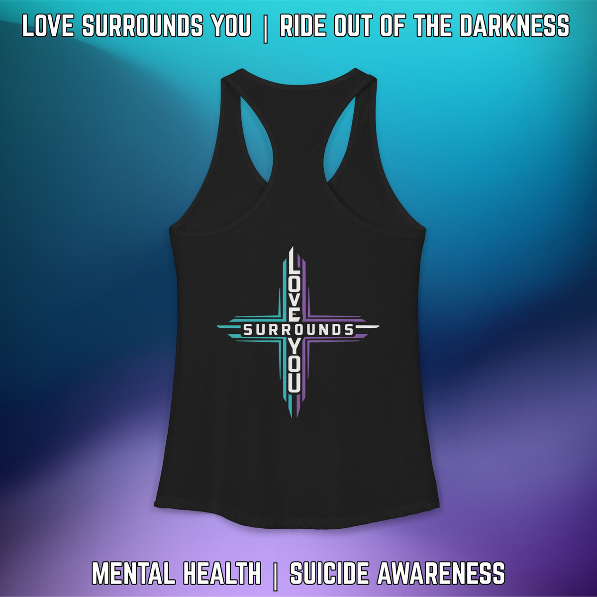 Cross "Love Surrounds You" Women's Ideal Racerback Tank - LSY