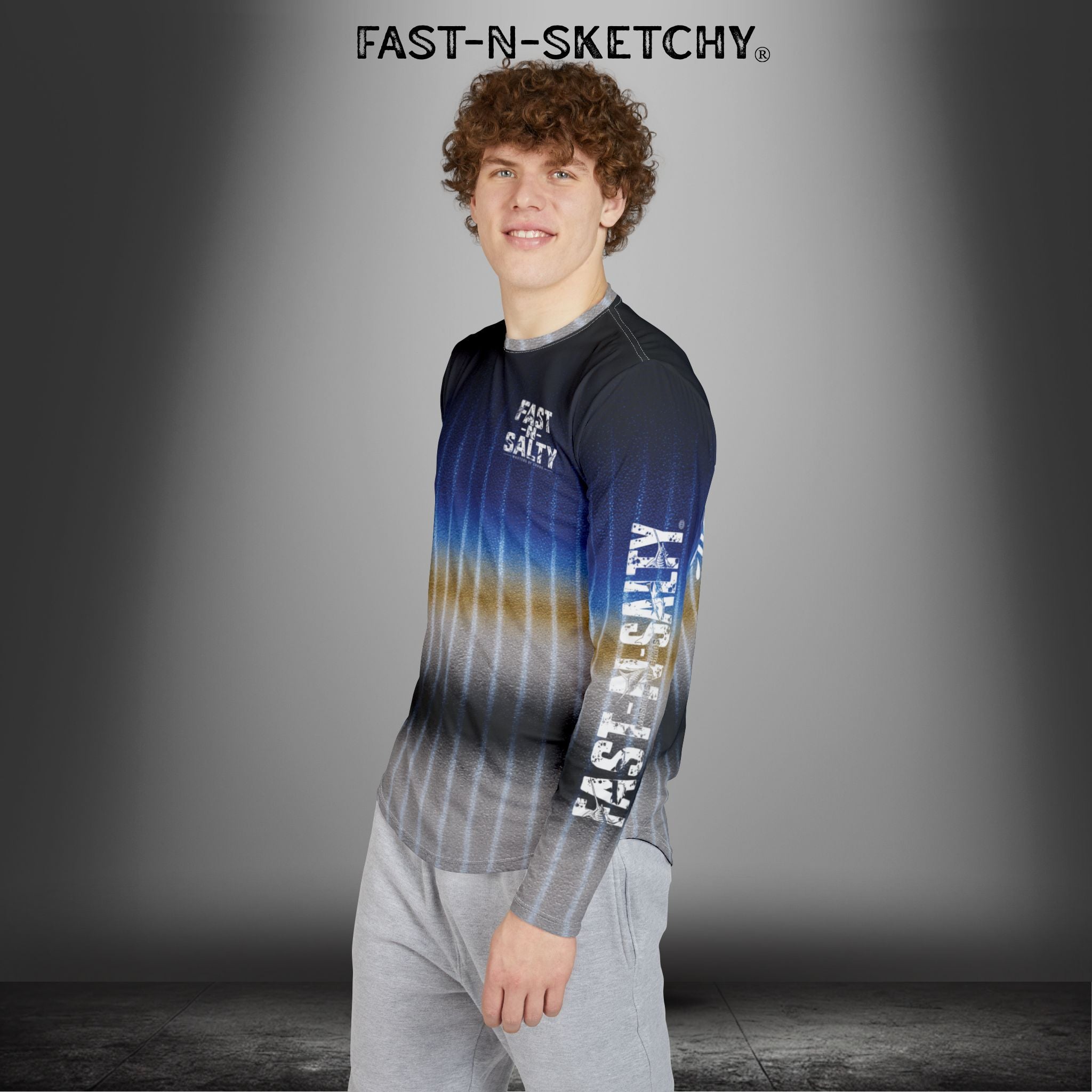 Bluefin Tuna Camo Fast-N-Salty UV Protection Long Sleeve Shirt