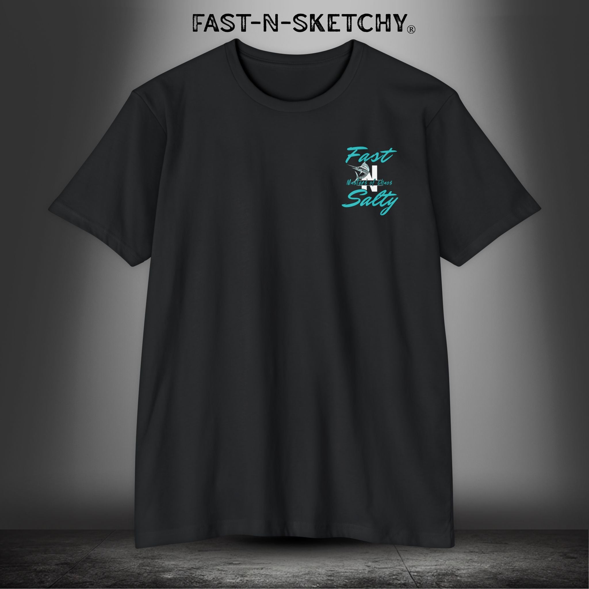 WE GREW HERE, YOU FLEW HERE, GO AWAY: Teal on Black T-Shirt Next Level 6210