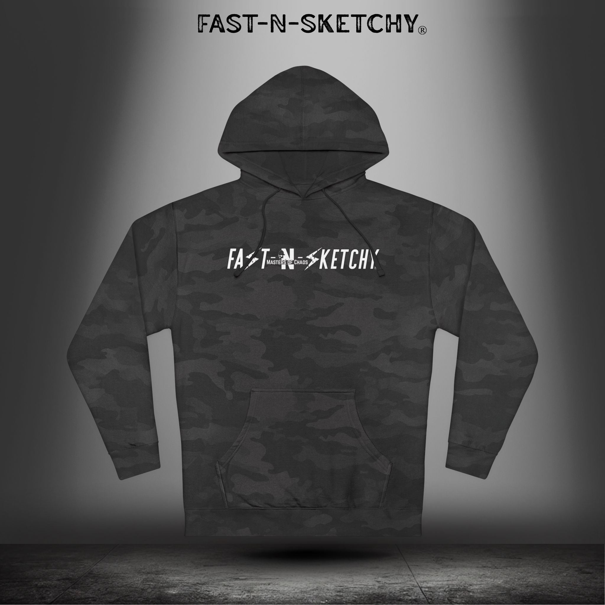 Fast-N-Sketchy Hoodie — Skull Lightning Logo "Live Your Life"