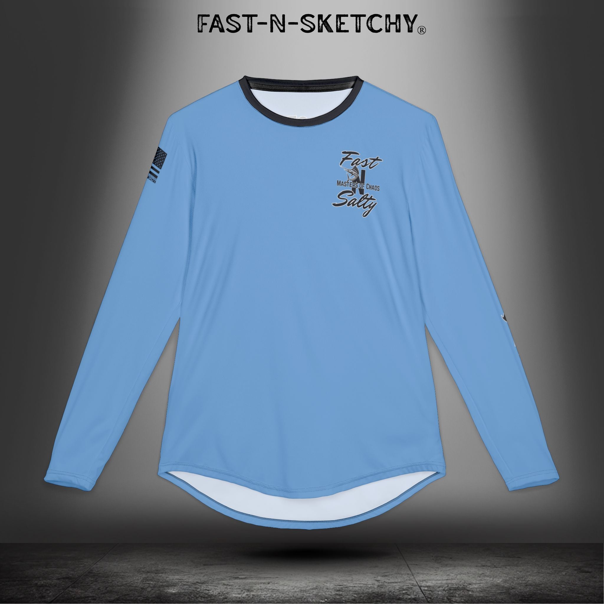 Fast-N-Salty UV Protection Long Sleeve Shirt - (Light Blue) Perfect for Outdoor Adventures and Fishing