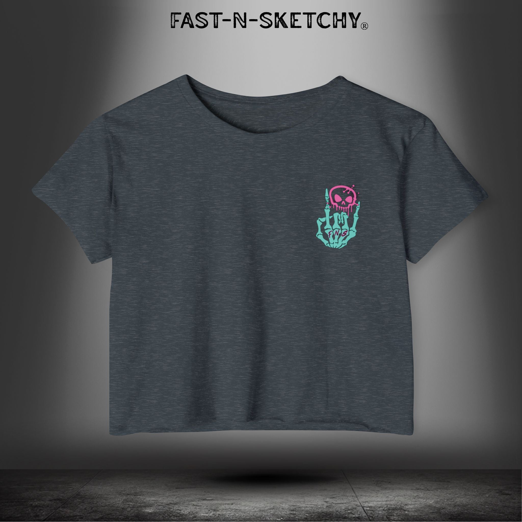 FAST-N-SEXY™ WITH HALF SKULL: Festival Crop Top
