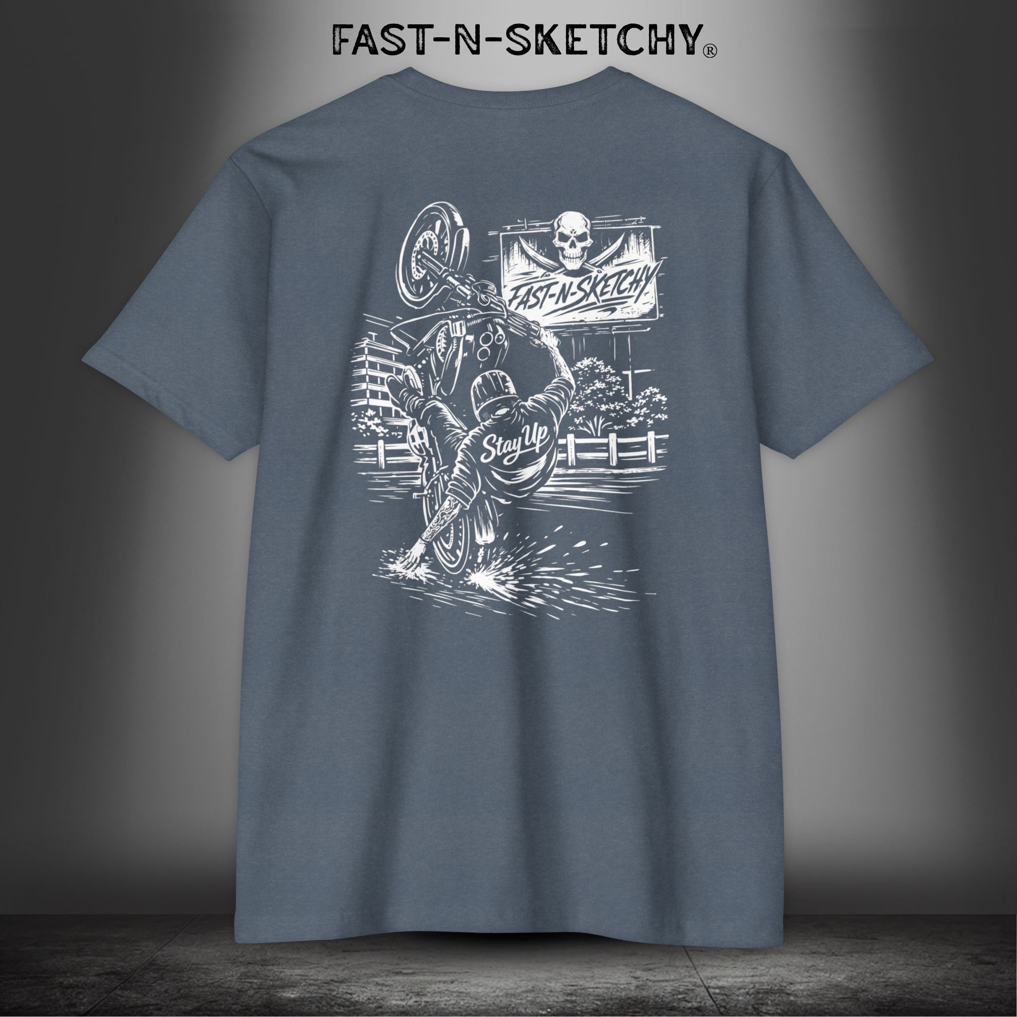 Stay Up Biker Edition Premium Fitted Tee