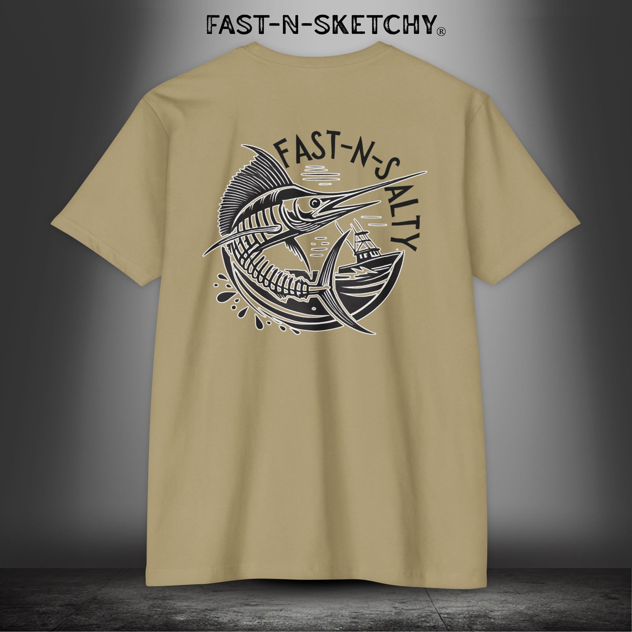 Fast-n-Salty Circle Logo (Black Logo) - T-Shirt Next Level 6210