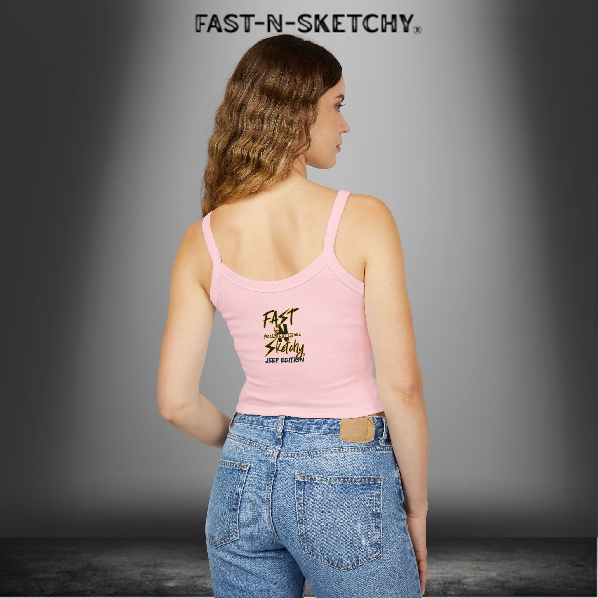 Jeep Edition: Wave Damnit created by Holly - Women's Spaghetti Strap Tank Top