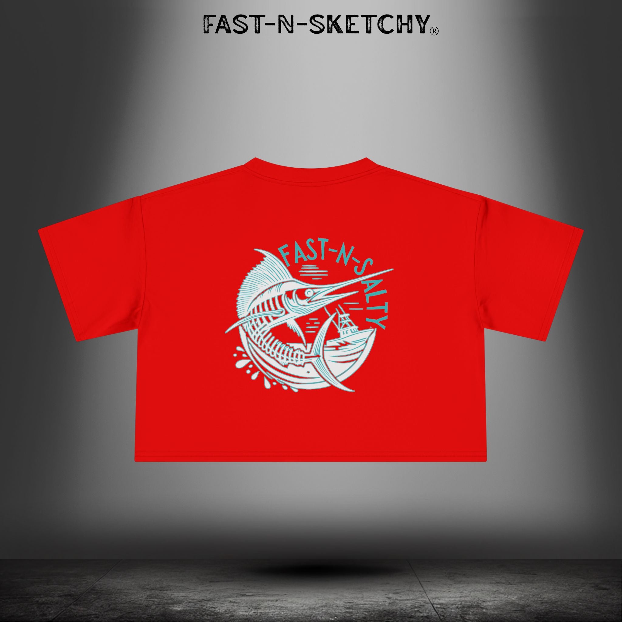 Fast-n-Salty Circle Logo - Crop Top T-Shirt