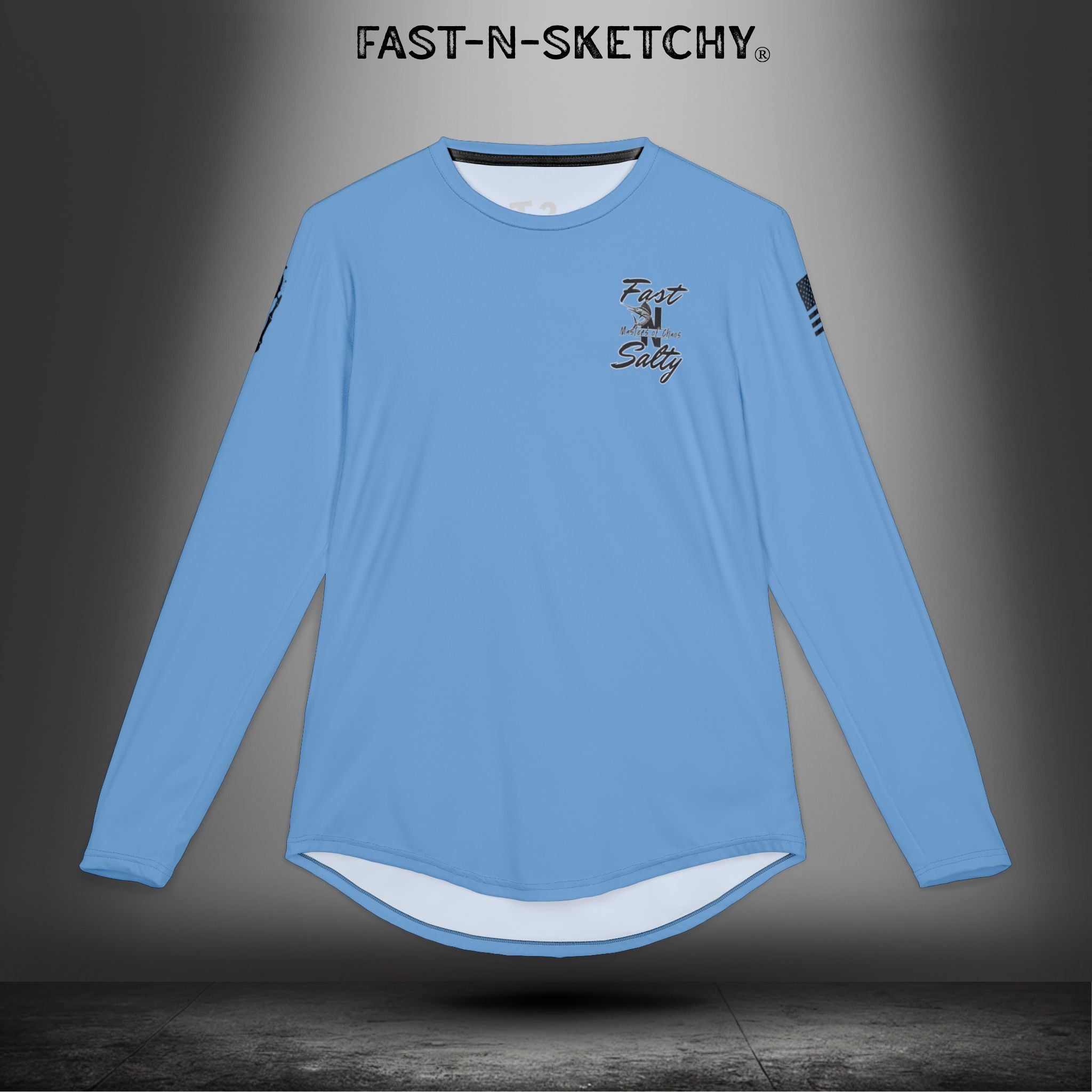 Copy of Fast-N-Salty UV Protection Long Sleeve Shirt - (Light Blue) Perfect for Outdoor Adventures and Fishing