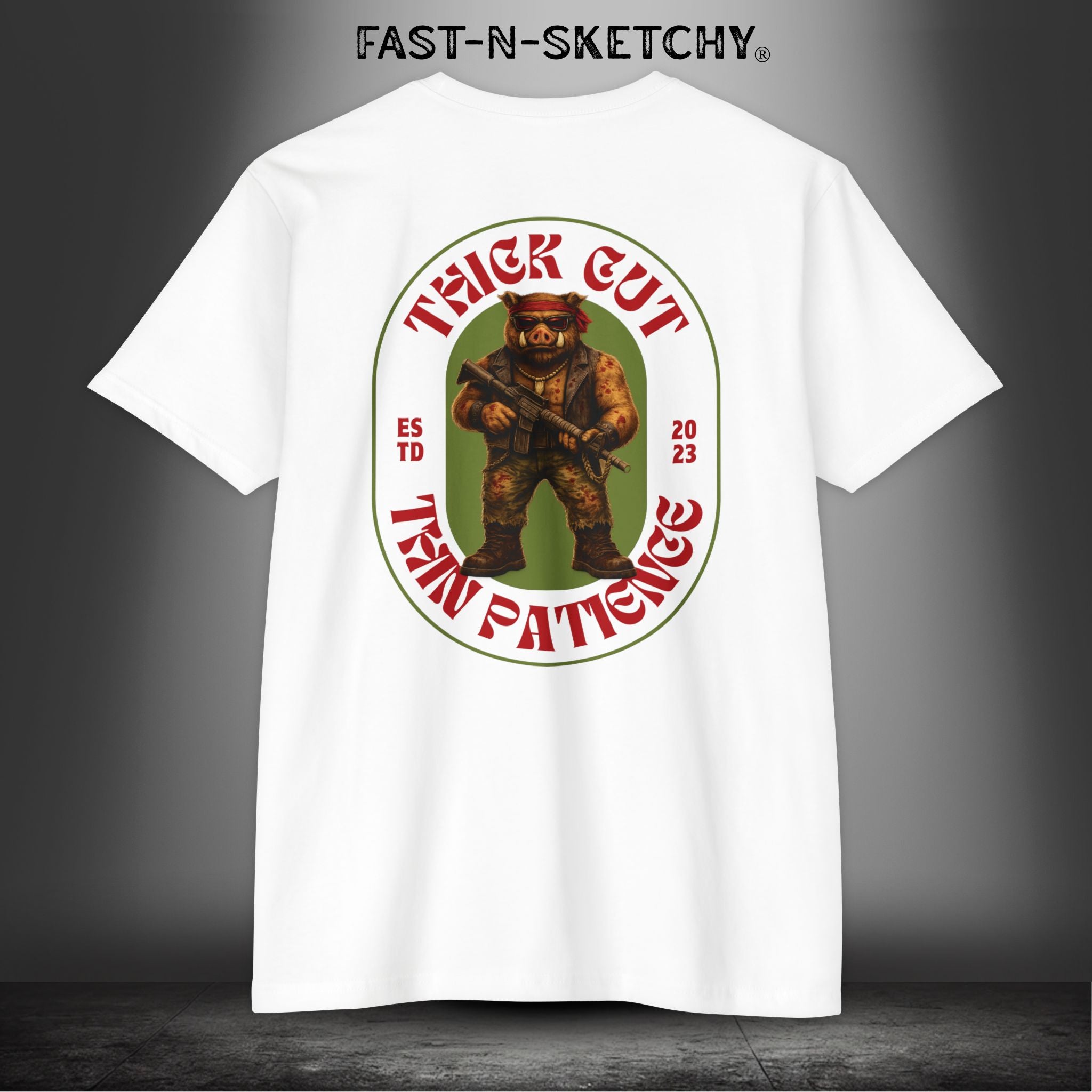 Porkchop, Thick Cut Thin Patience: Military Edition Premium Fitted Tee