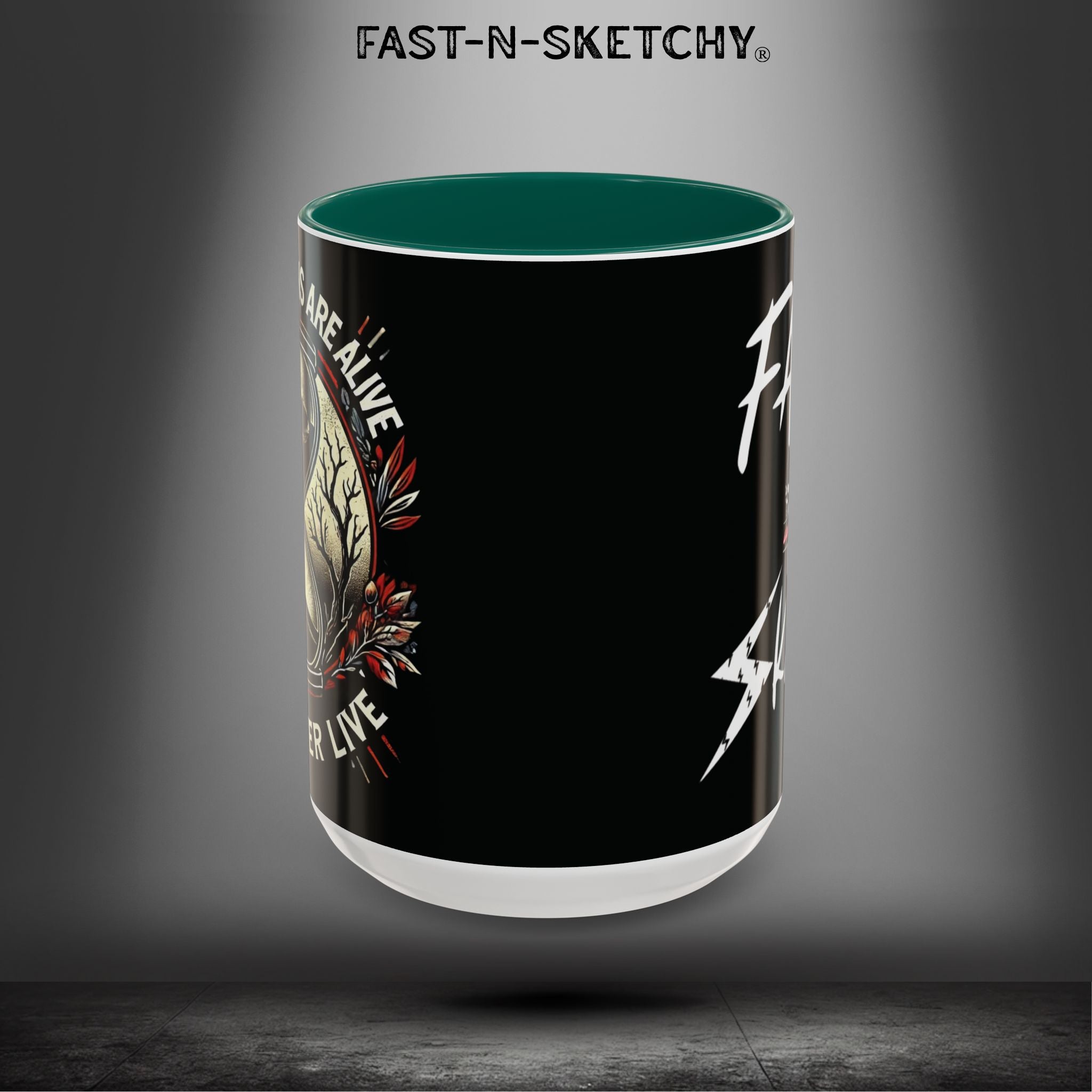 Mugs - MOST HUMANS ARE ALIVE BUT NEVER LIVE - FAST-N-SKETCHY®