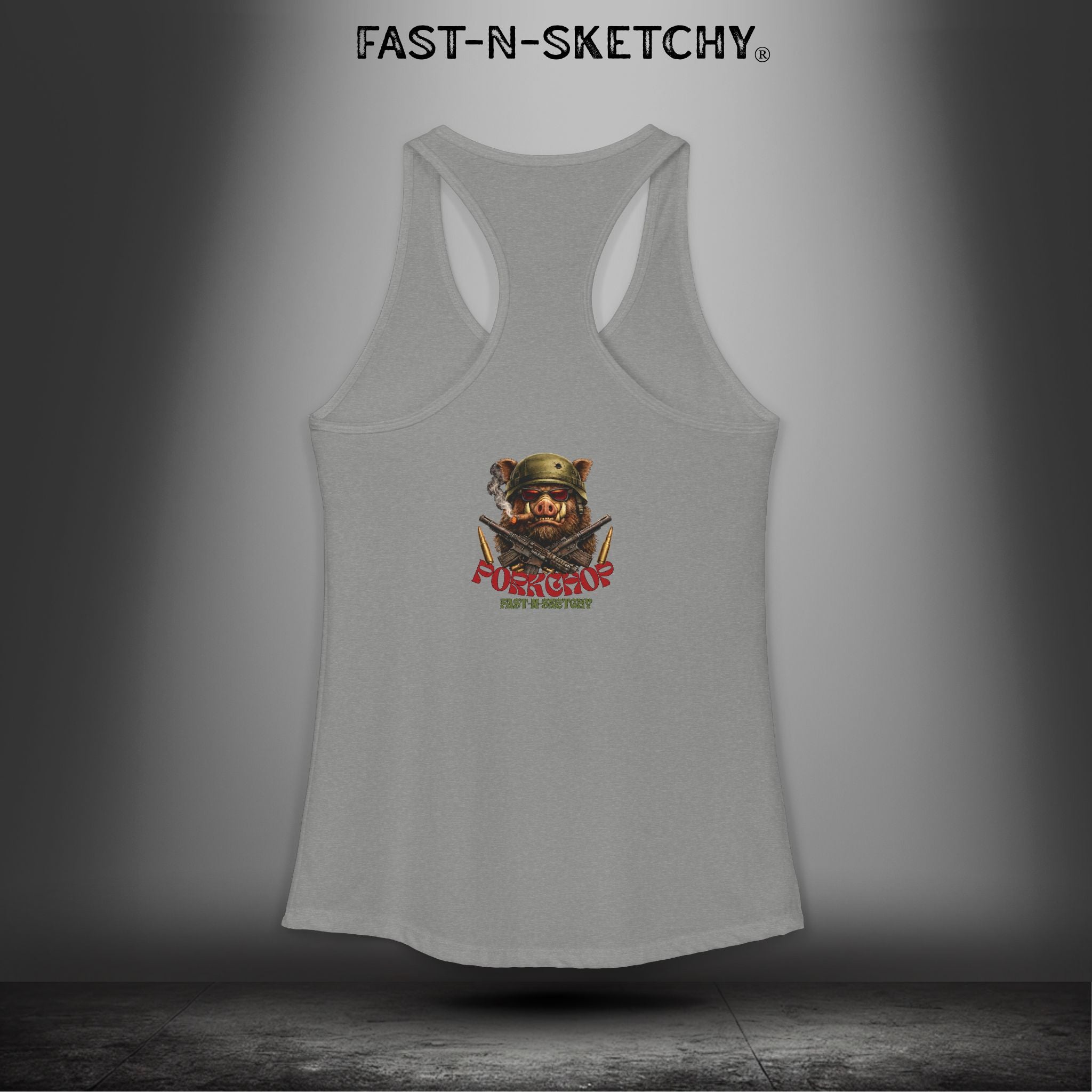Porkchop, Thick Cut Thin Patience: Military Edition Racerback Tank