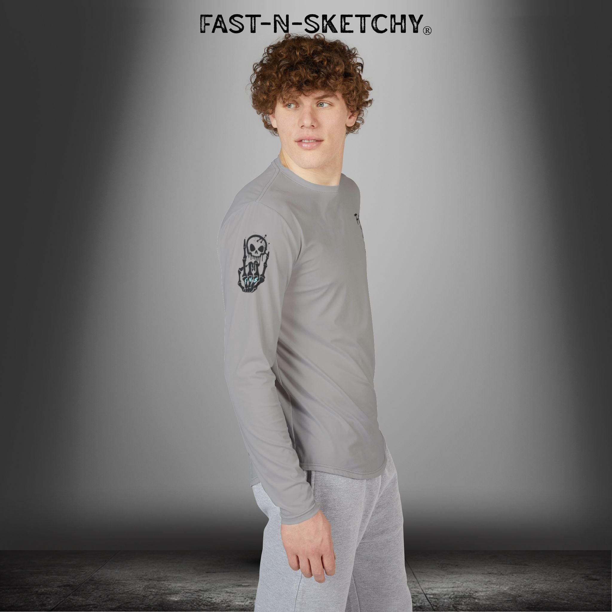Fast-N-Salty UV Protection Long Sleeve Shirt - (Grey) Perfect for Outdoor Adventures and Fishing