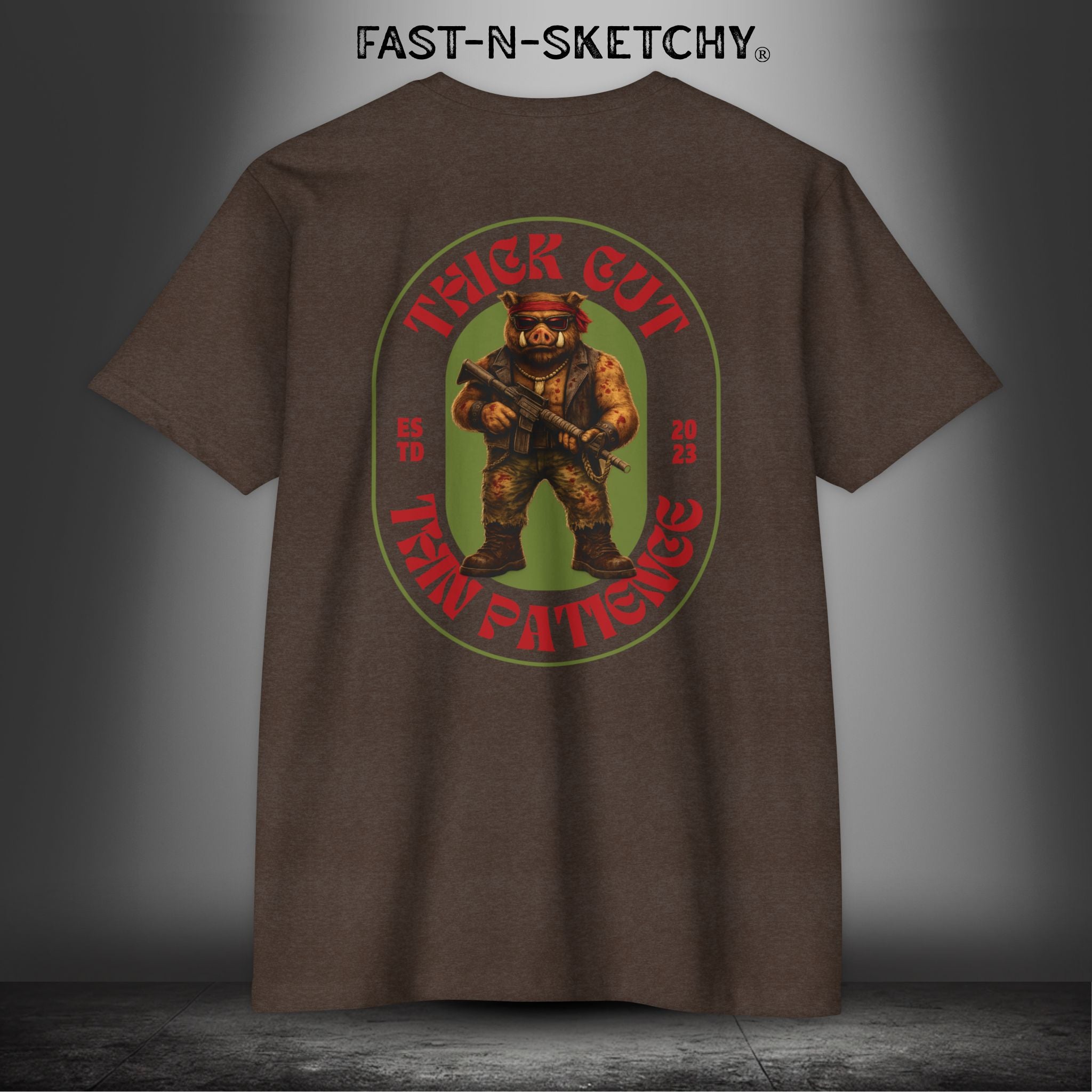 Porkchop, Thick Cut Thin Patience: Military Edition Premium Fitted Tee