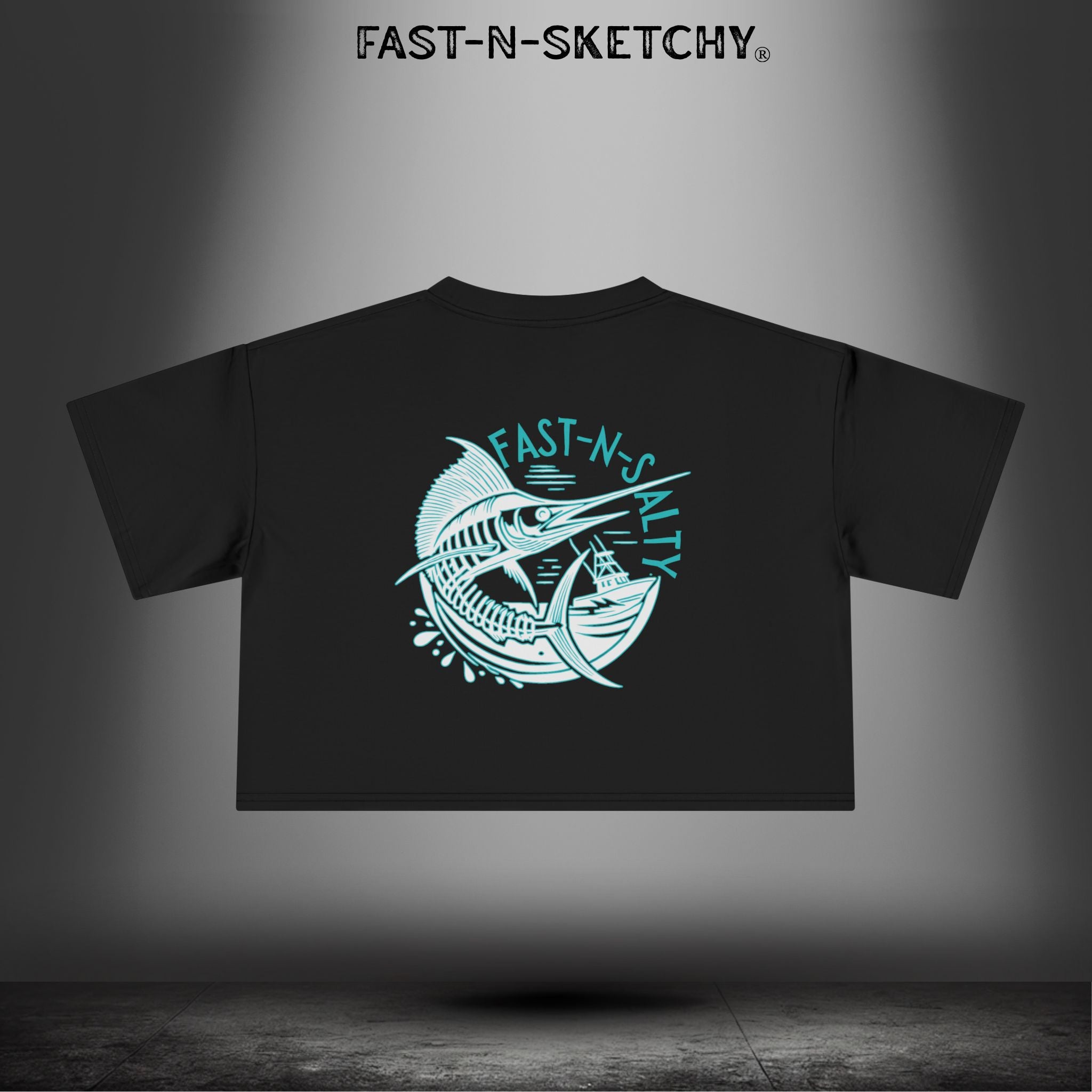 Fast-n-Salty Circle Logo - Crop Top T-Shirt