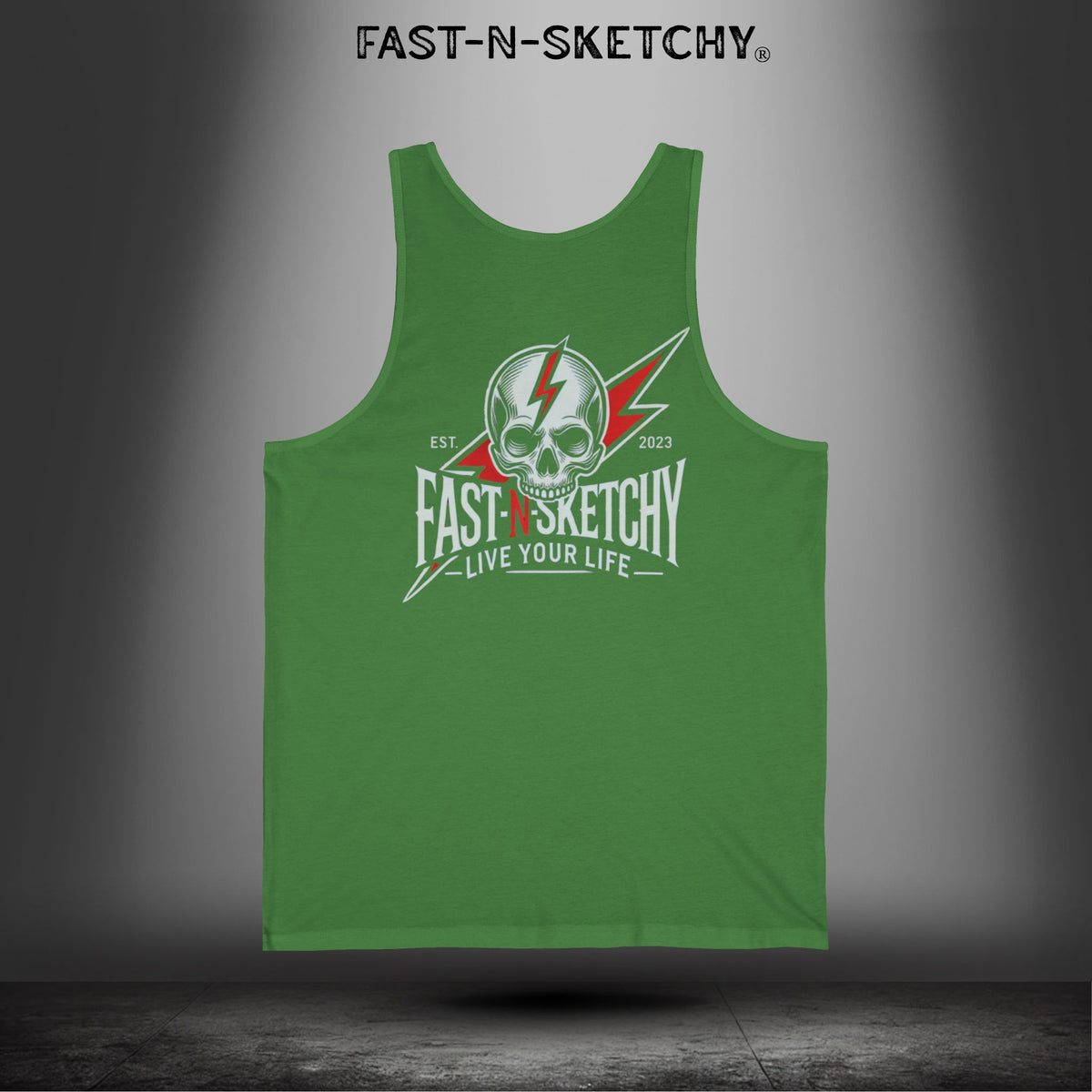 Live Your Life Graphic Tank - Fast-N-Sketchy Skull Tank Top