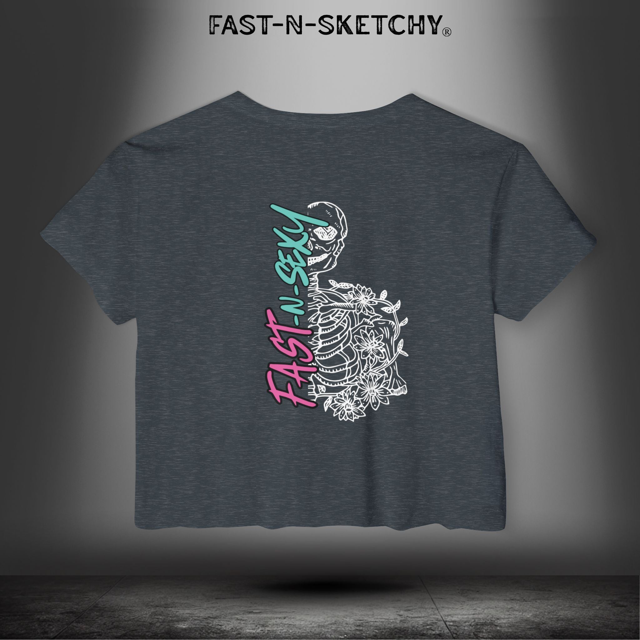 FAST-N-SEXYâ„¢ WITH HALF SKULL: Festival Crop Top