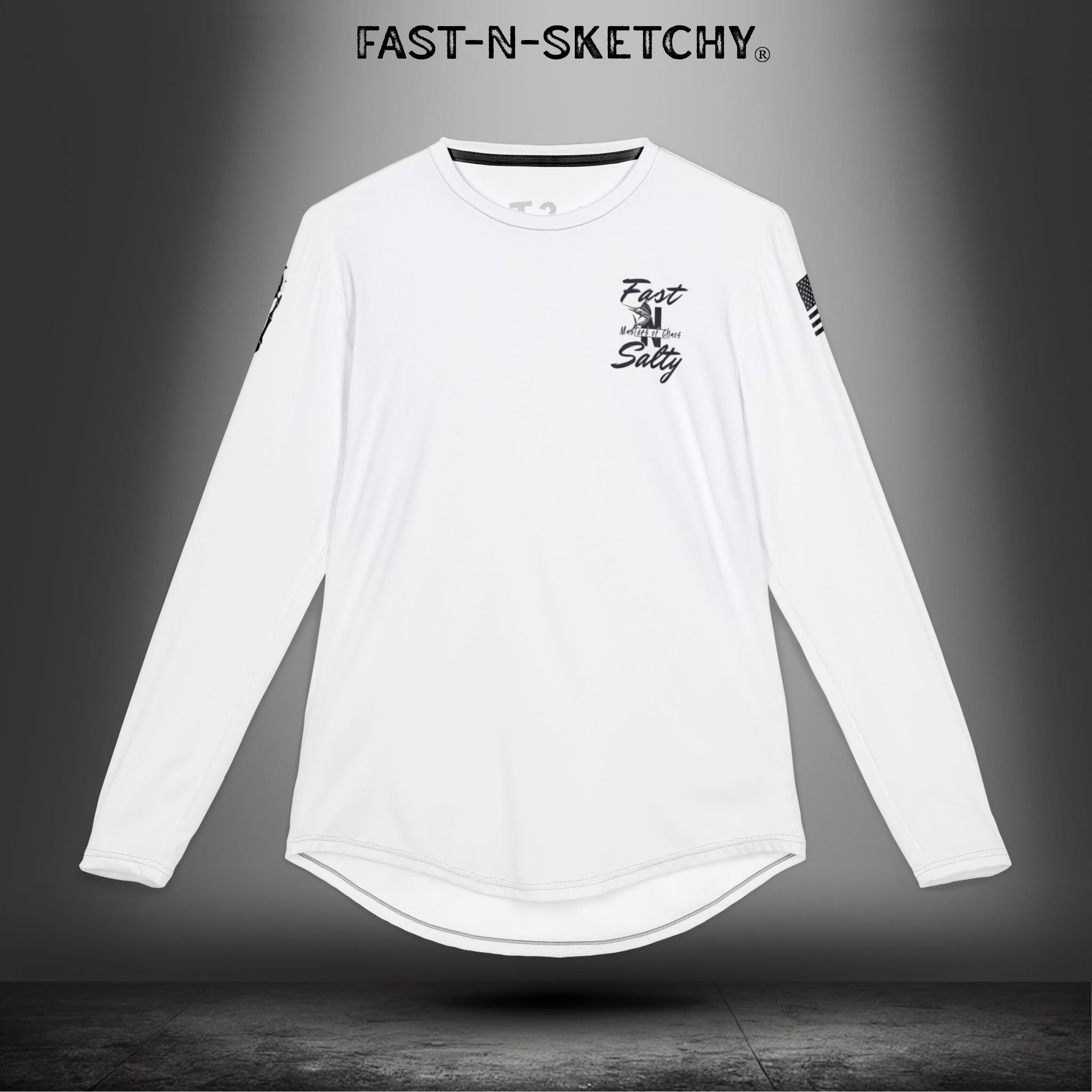 Fast-N-Salty UV Protection Long Sleeve Shirt - (White) Perfect for Outdoor Adventures and Fishing