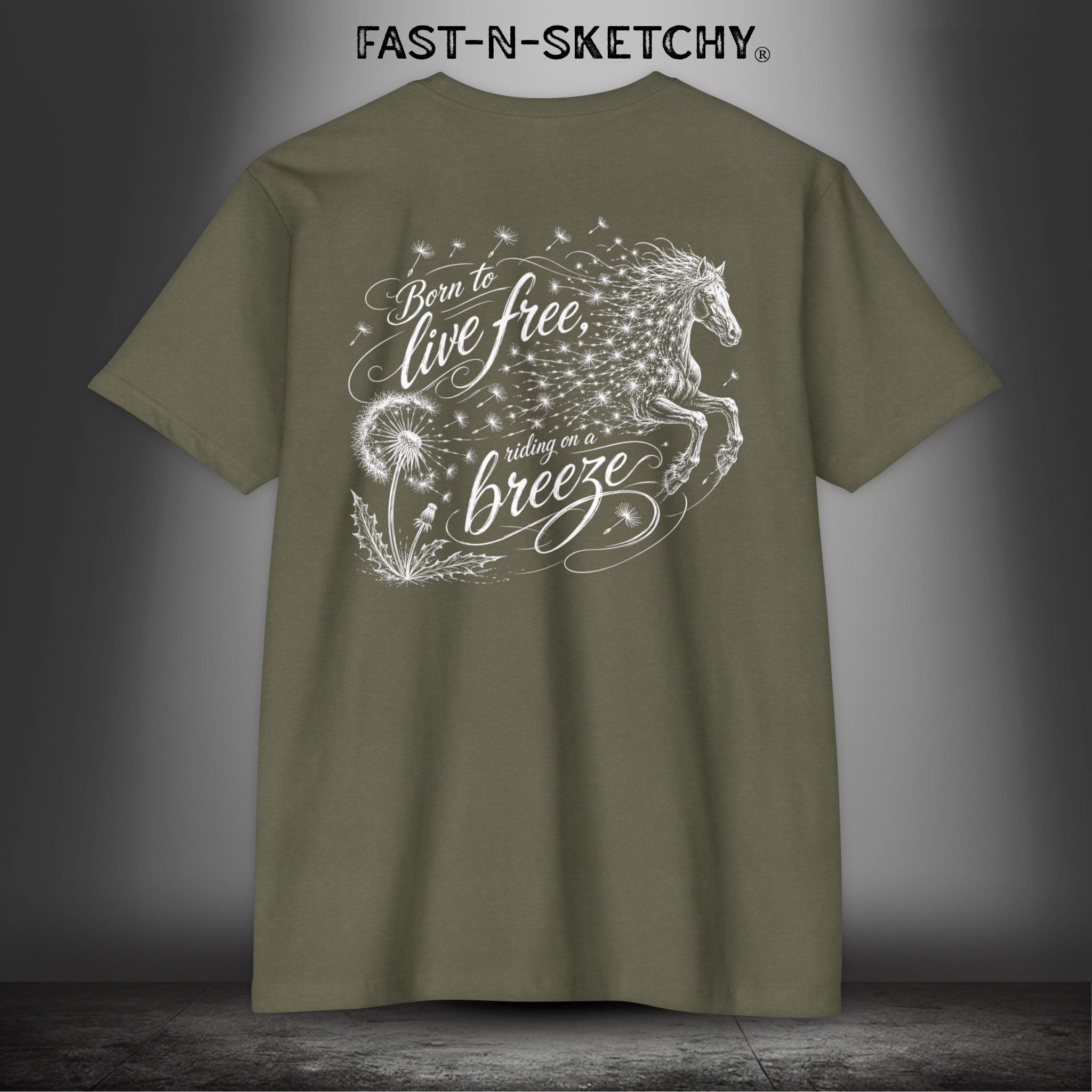 Dandelion: Born To Live Free, Riding on a Breeze - Rodeo Edition Premium Fitted Tee