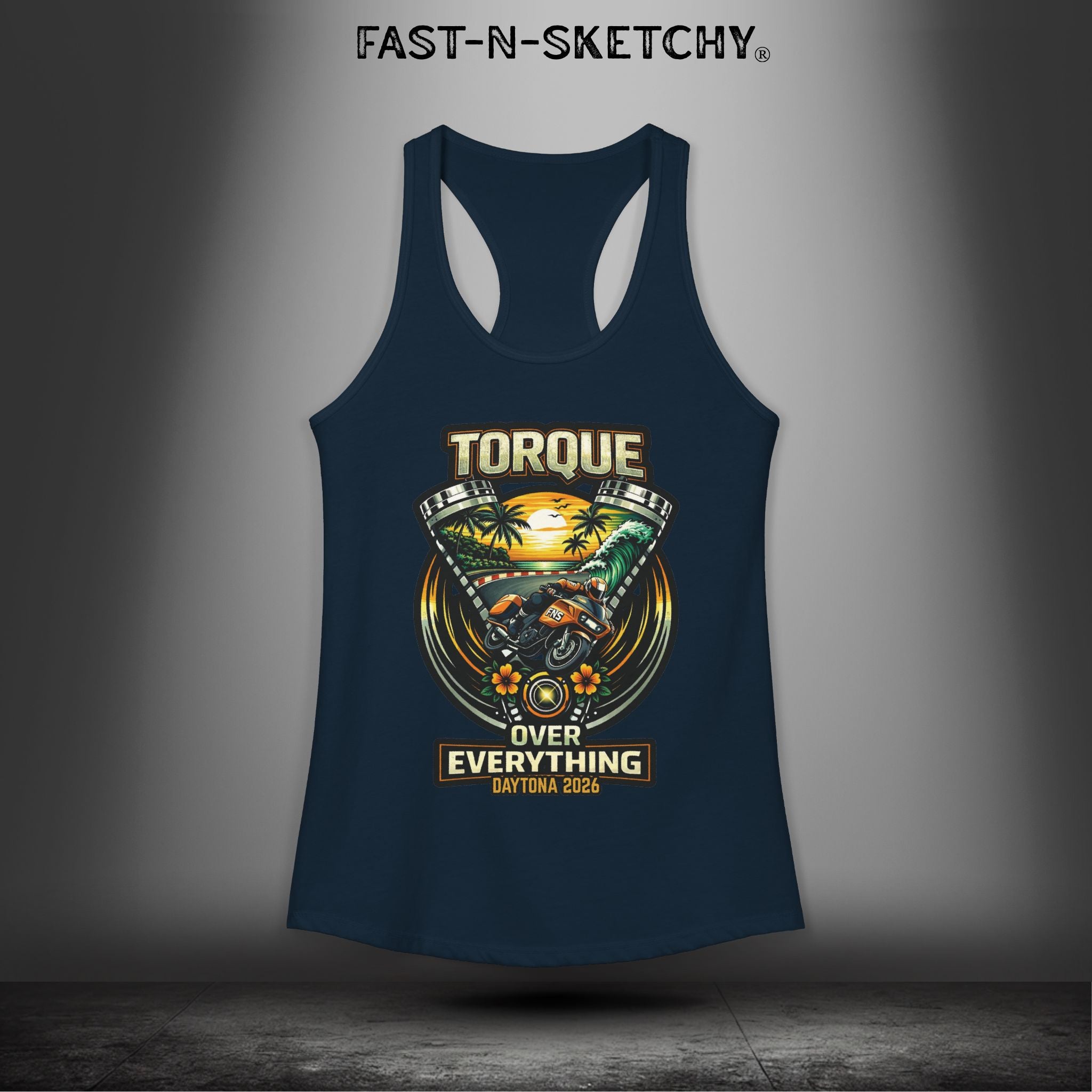 Torque Over Everything: Daytona Bike Week Bagger Racing Biker Edition Razorback Tank