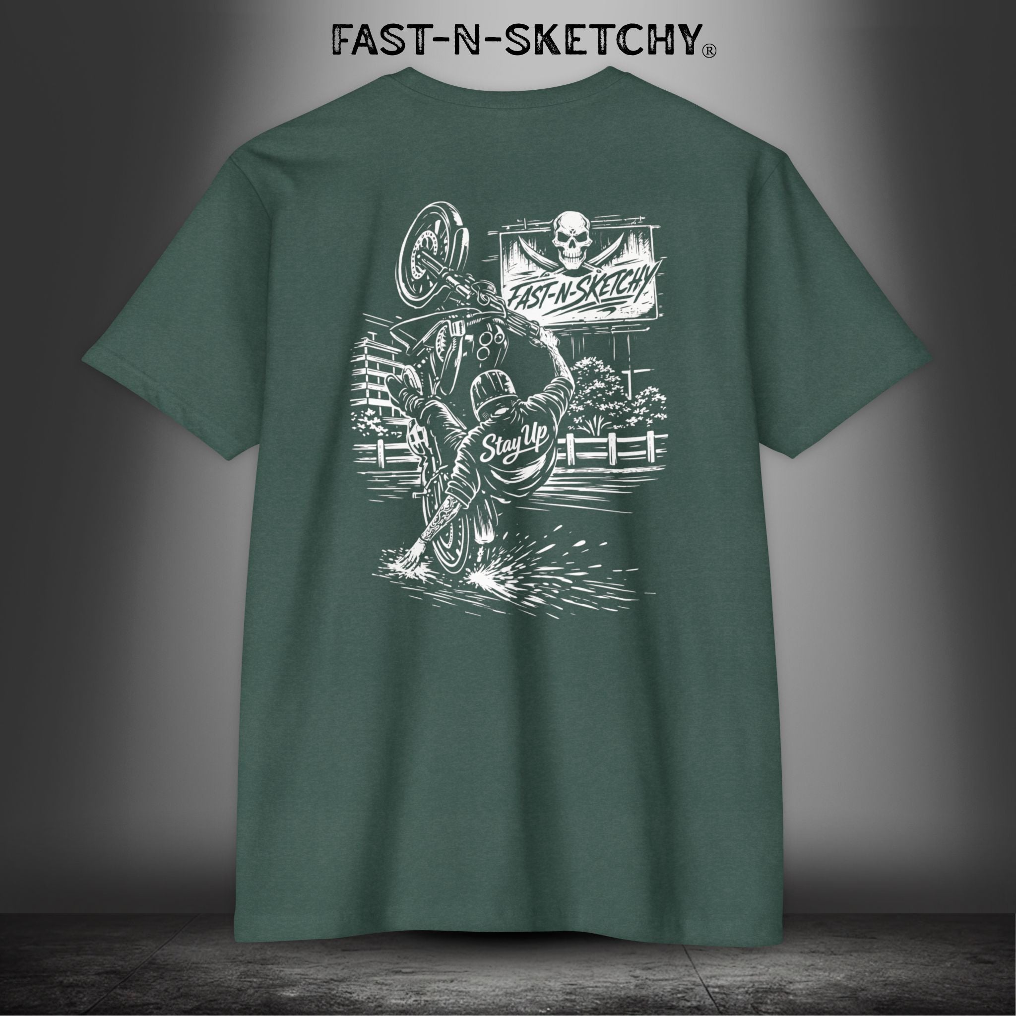 Stay Up Biker Edition Premium Fitted Tee