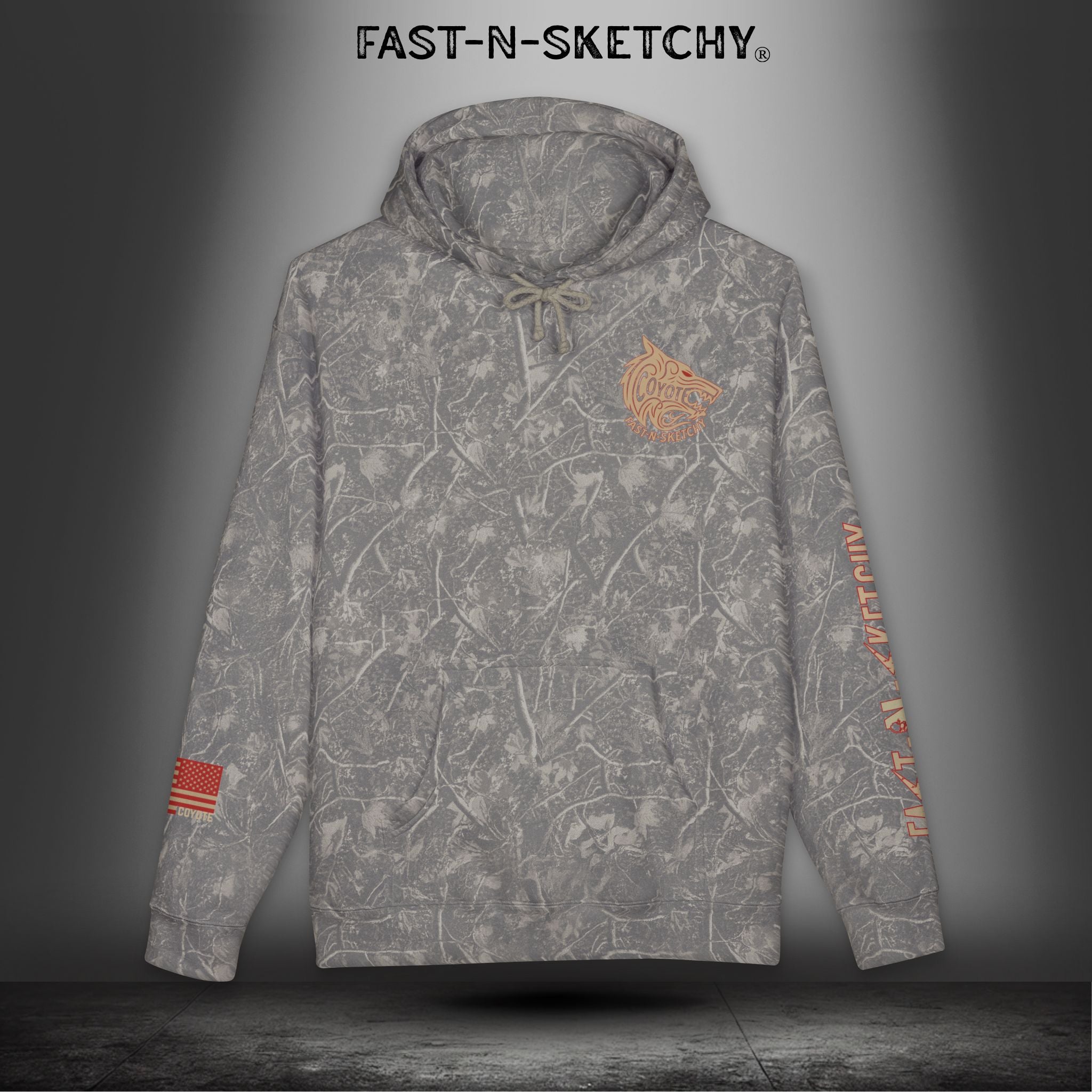 Coyote Death Dealer or Healer Camo Hoodie: Military Edition