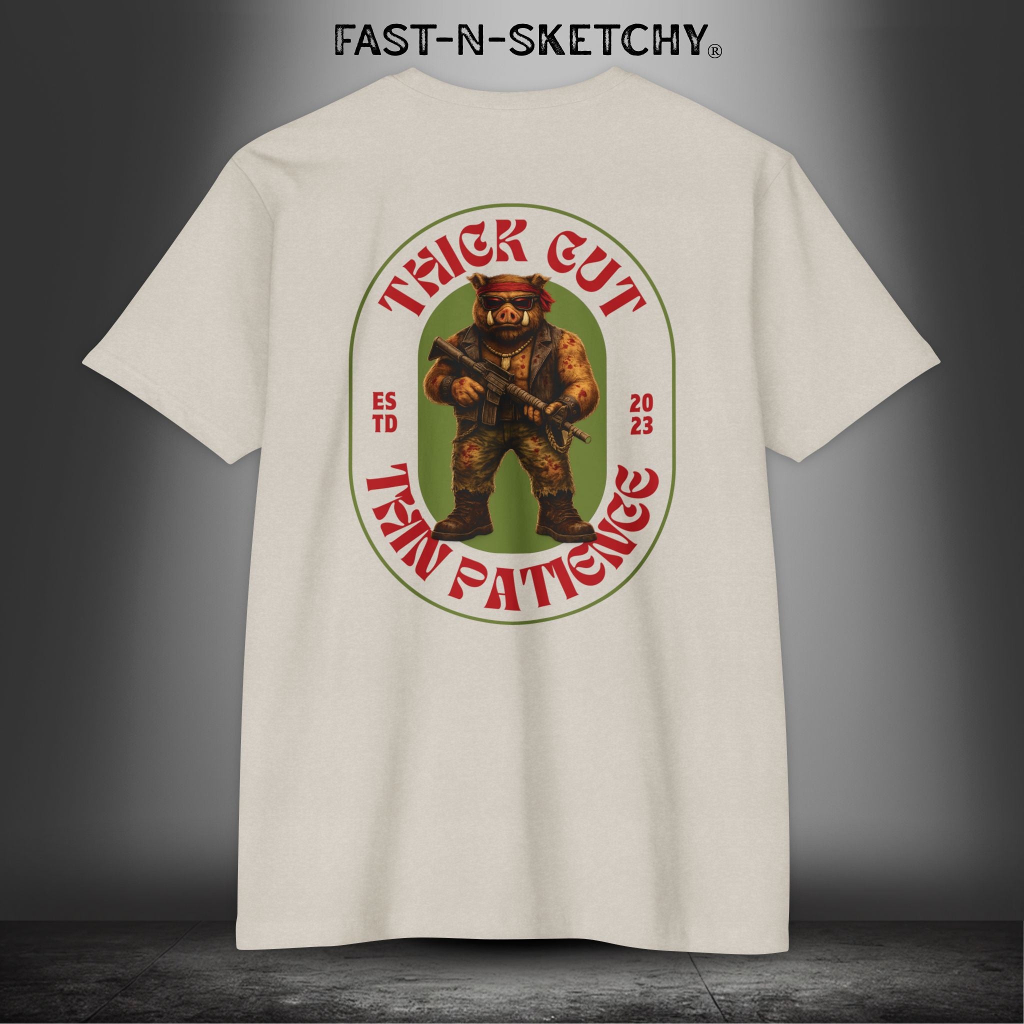 Porkchop, Thick Cut Thin Patience: Military Edition Premium Fitted Tee