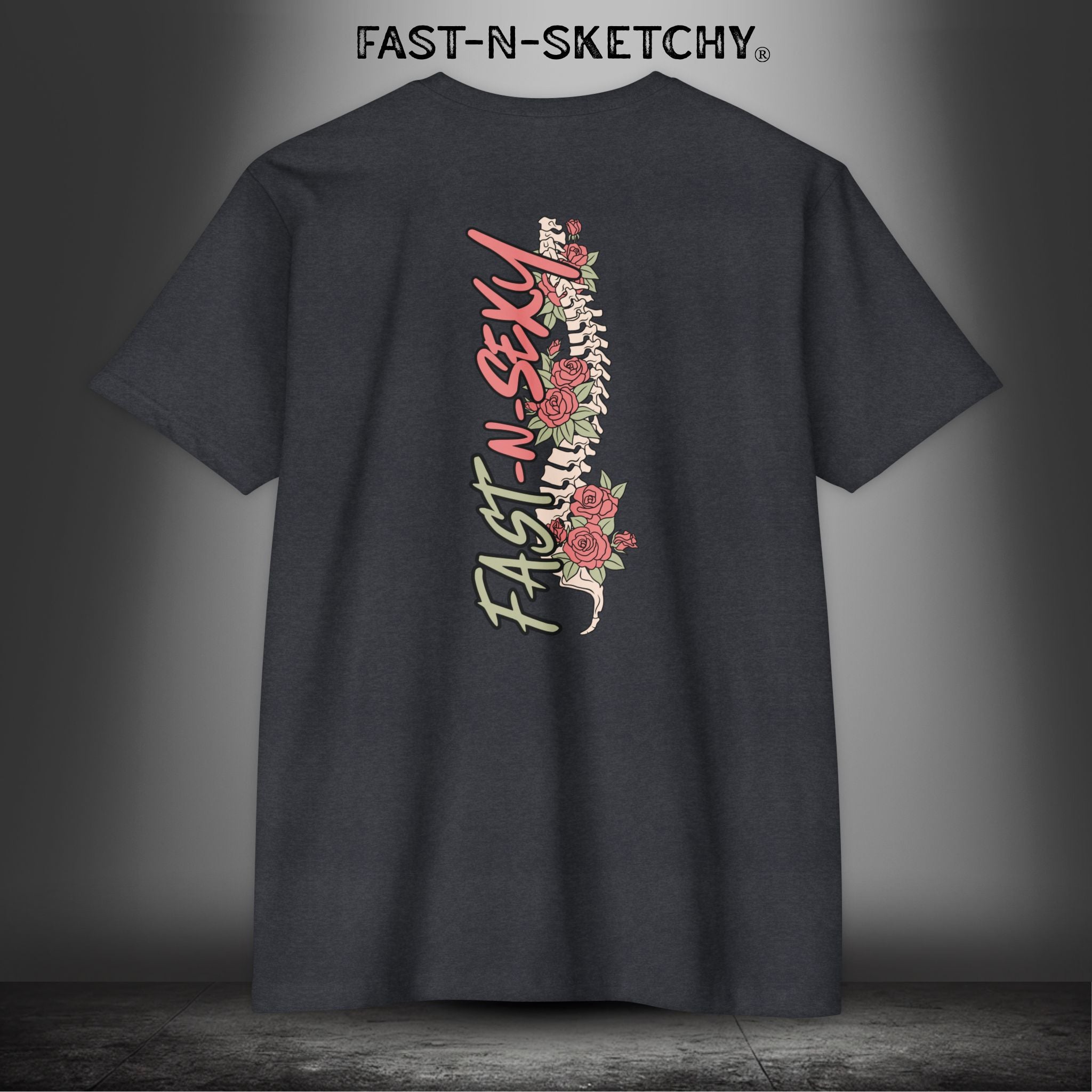 FAST-N-SKETCHY WITH SPINE/FLOWERS: T-shirt Next Level 6210
