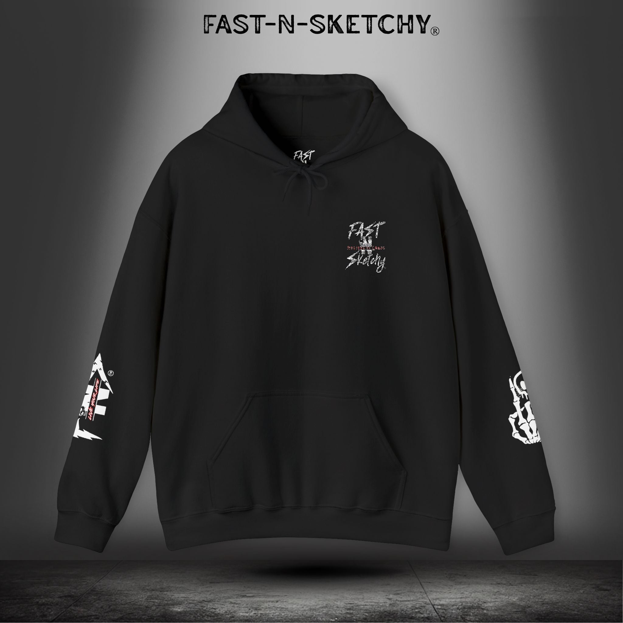 MOST HUMANS ARE ALIVE BUT NEVER LIVE - Heavy Blend Hoodie FAST-N-SKETCHY®