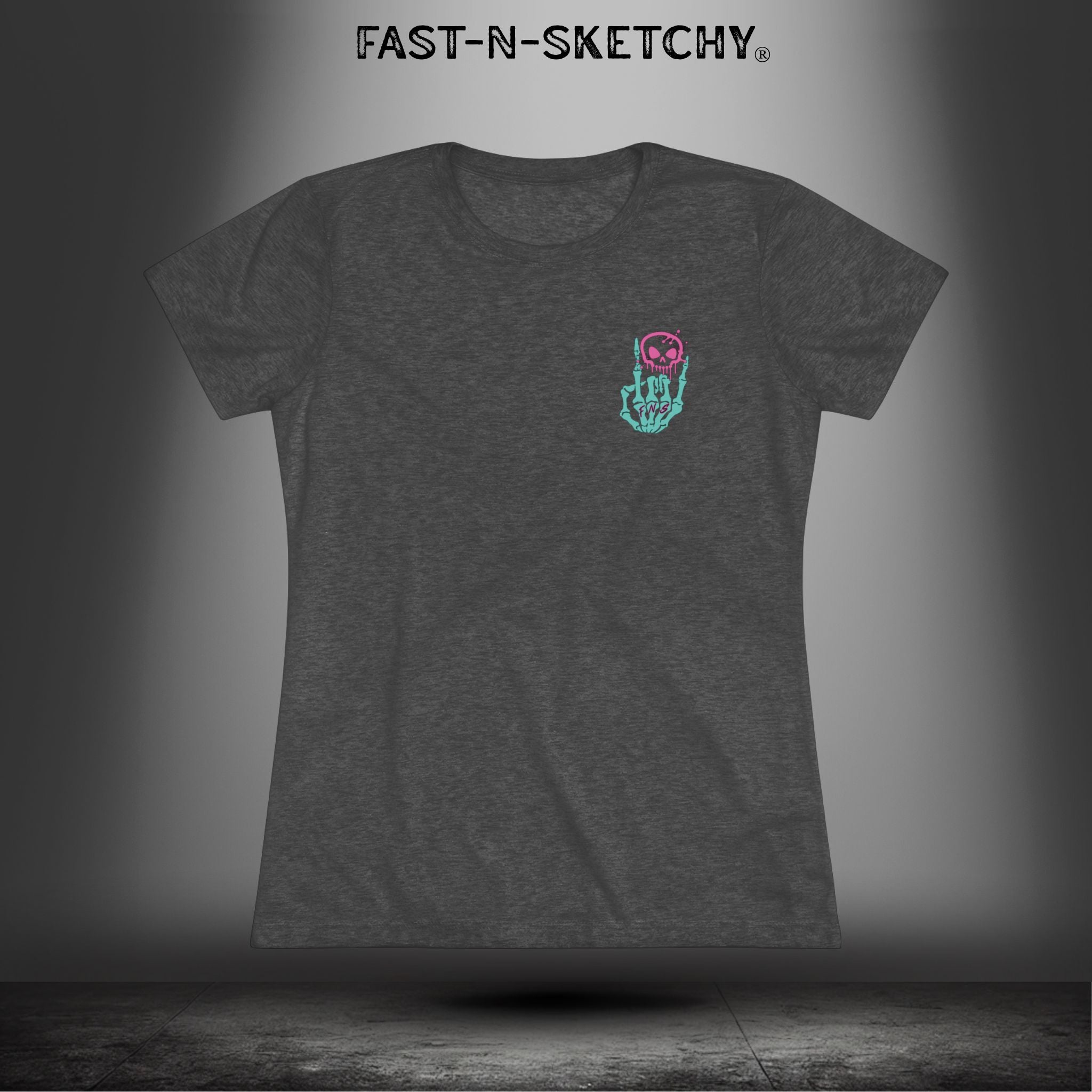 FAST-N-SEXYâ„¢ WITH HALF SKULL: Women's Triblend Tee