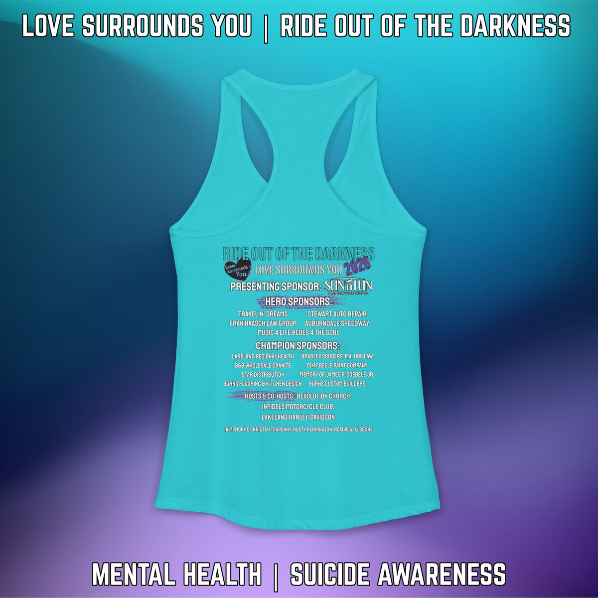 Ride Out of the Darkness 2026 Women's Racerback Tank - LSY