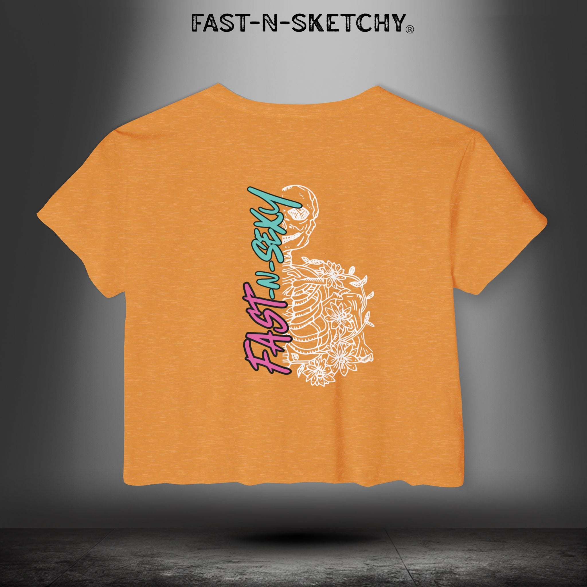 FAST-N-SEXY™ WITH HALF SKULL: Festival Crop Top