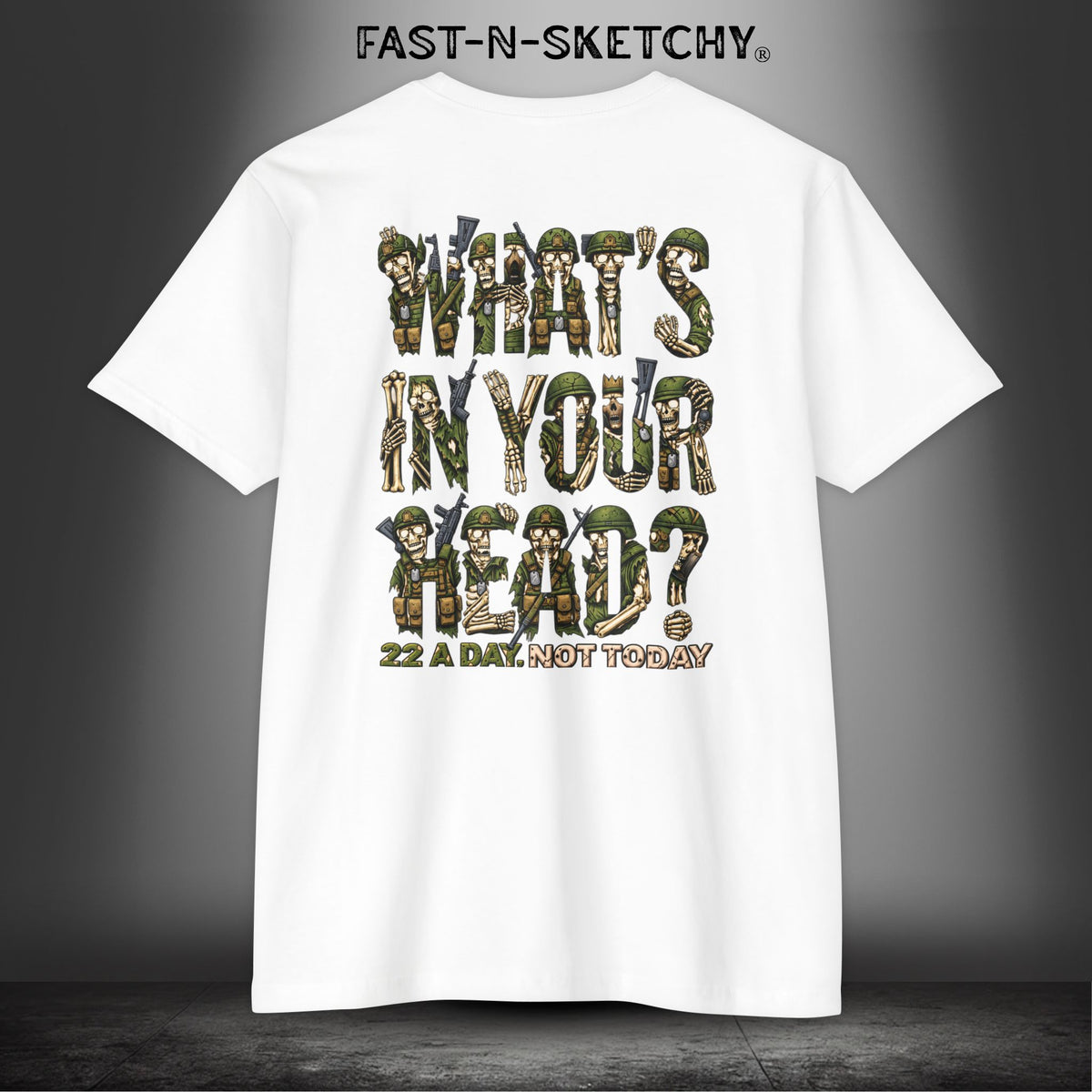 22 a Day, Not Today: Zombie T-Shirt by FAST-N-SKETCHY® - CVC White