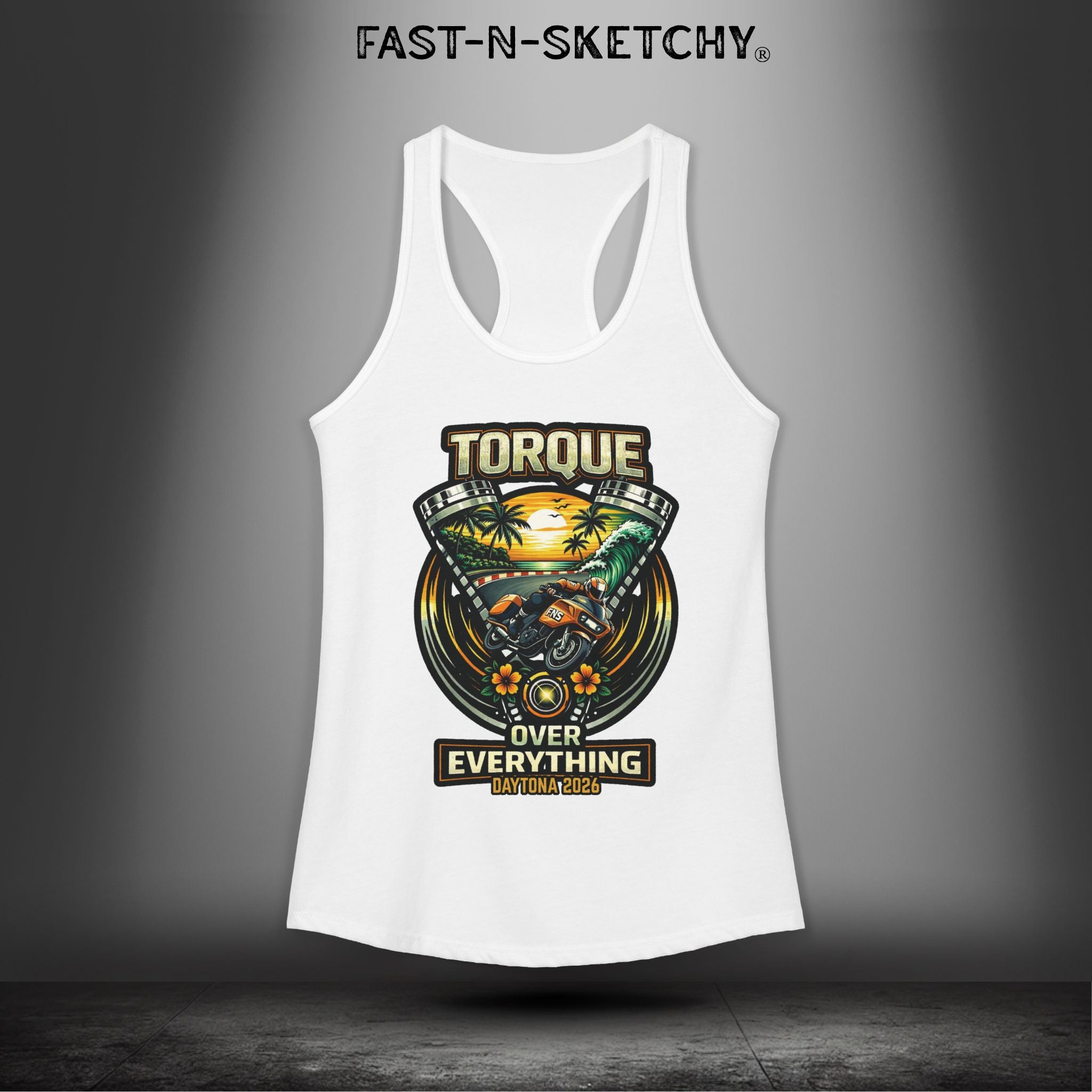 Torque Over Everything: Daytona Bike Week Bagger Racing Biker Edition Razorback Tank