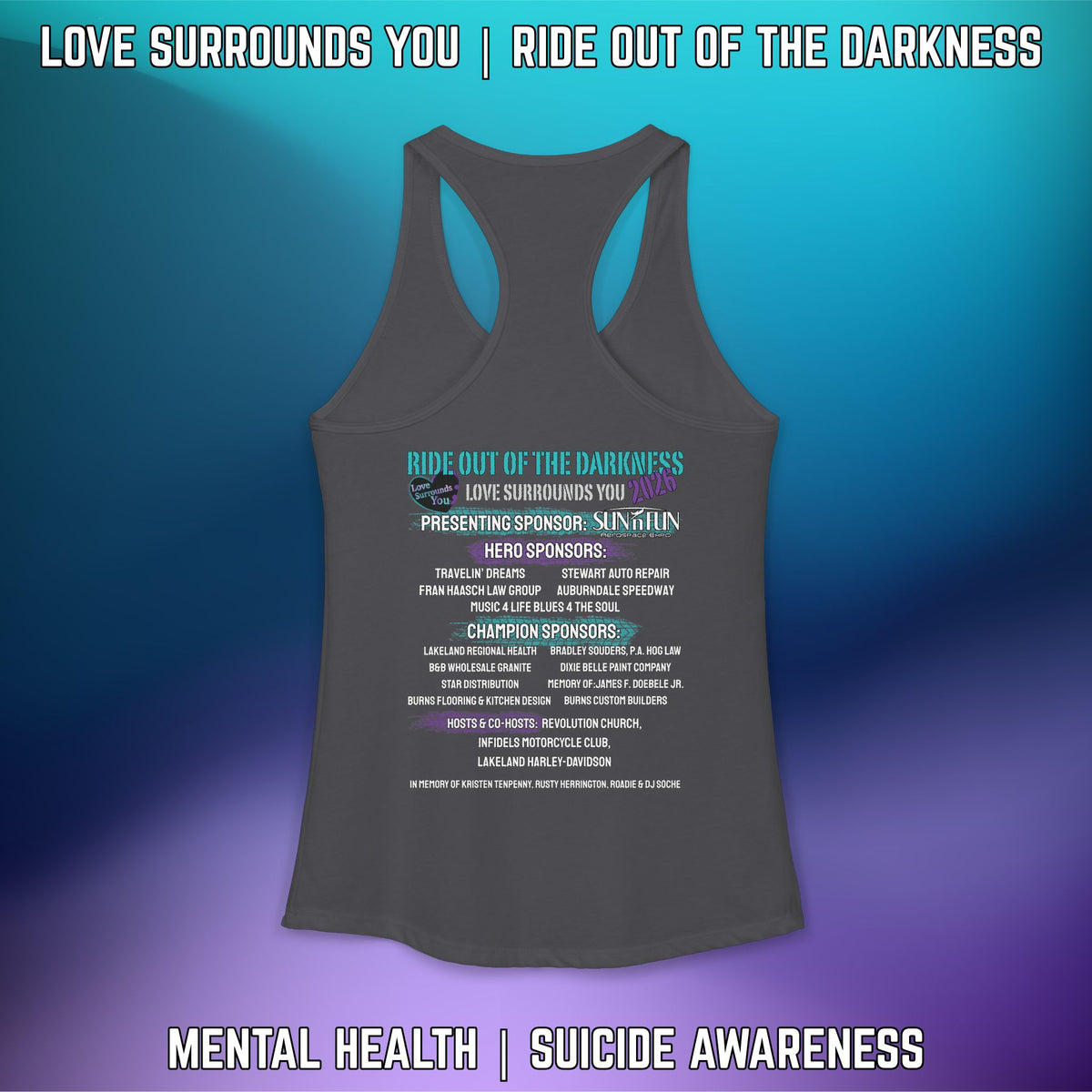 Ride Out of the Darkness 2026 Women's Racerback Tank - LSY