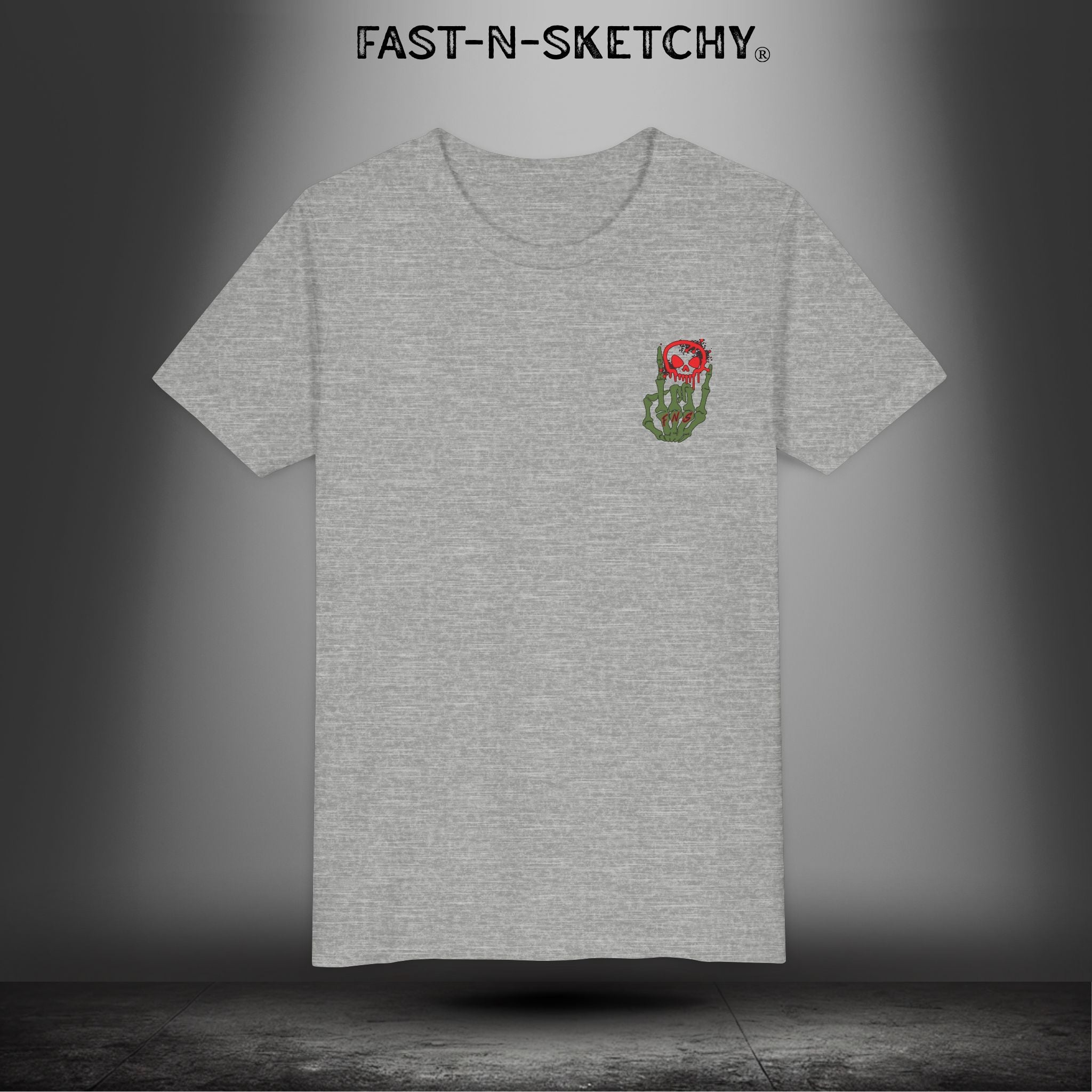 ORIGINAL FAST-N-SKETCHY® LOGO: East Sketchy Youth Short Sleeve Tee (Red/Green Letters)
