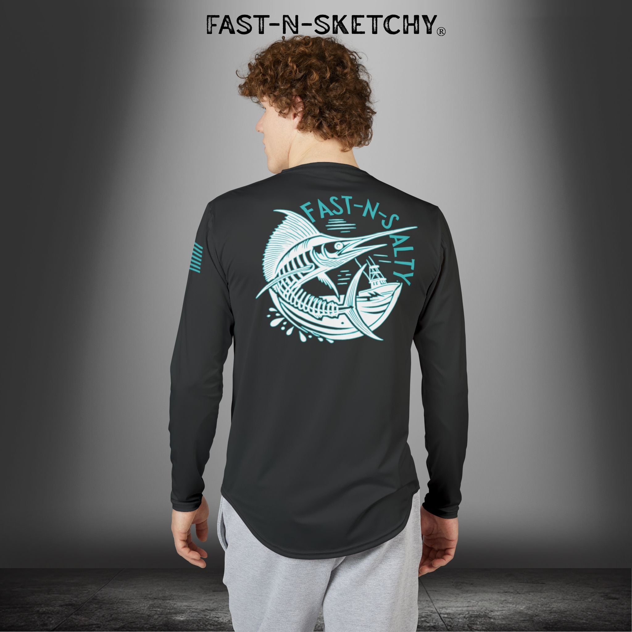 Fast-N-Salty UV Protection Long Sleeve Shirt - (Black) Perfect for Outdoor Adventures and Fishing