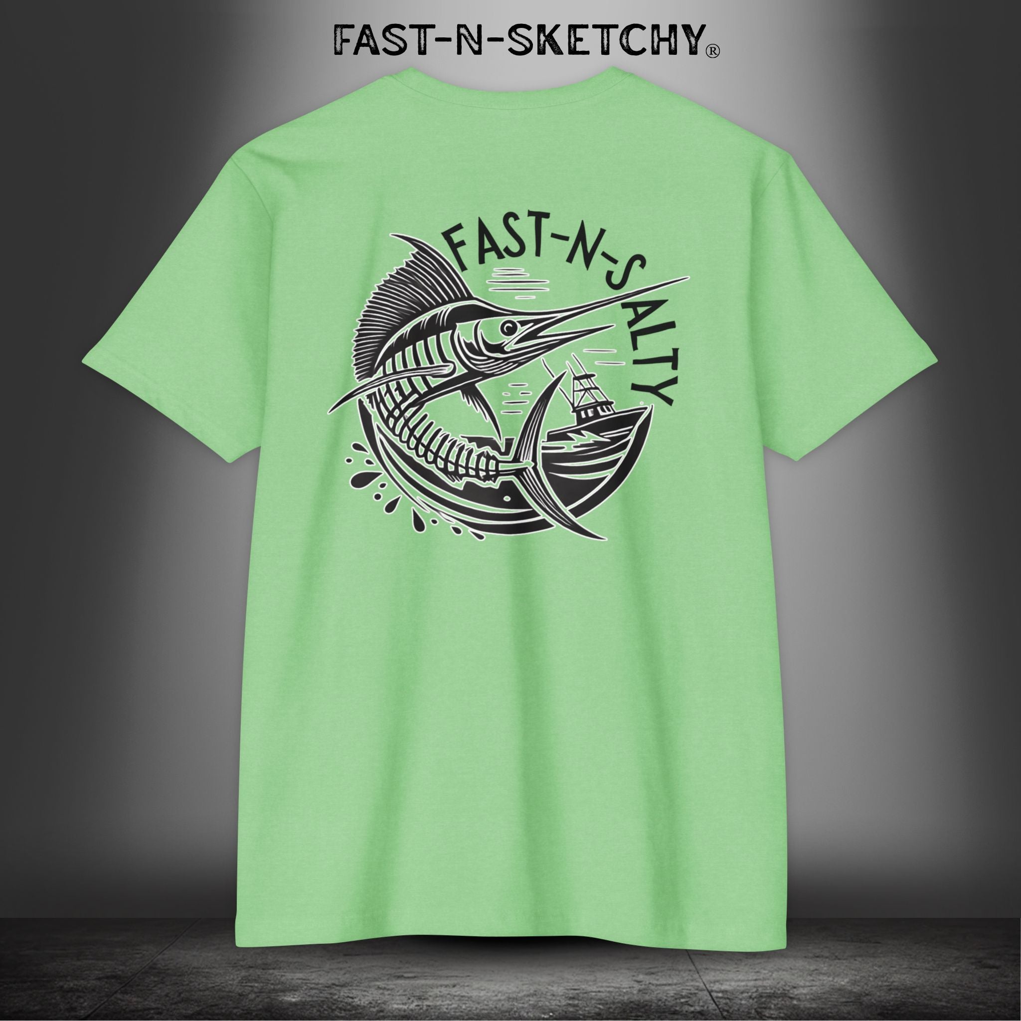 Fast-n-Salty Circle Logo (Black Logo) - T-Shirt Next Level 6210