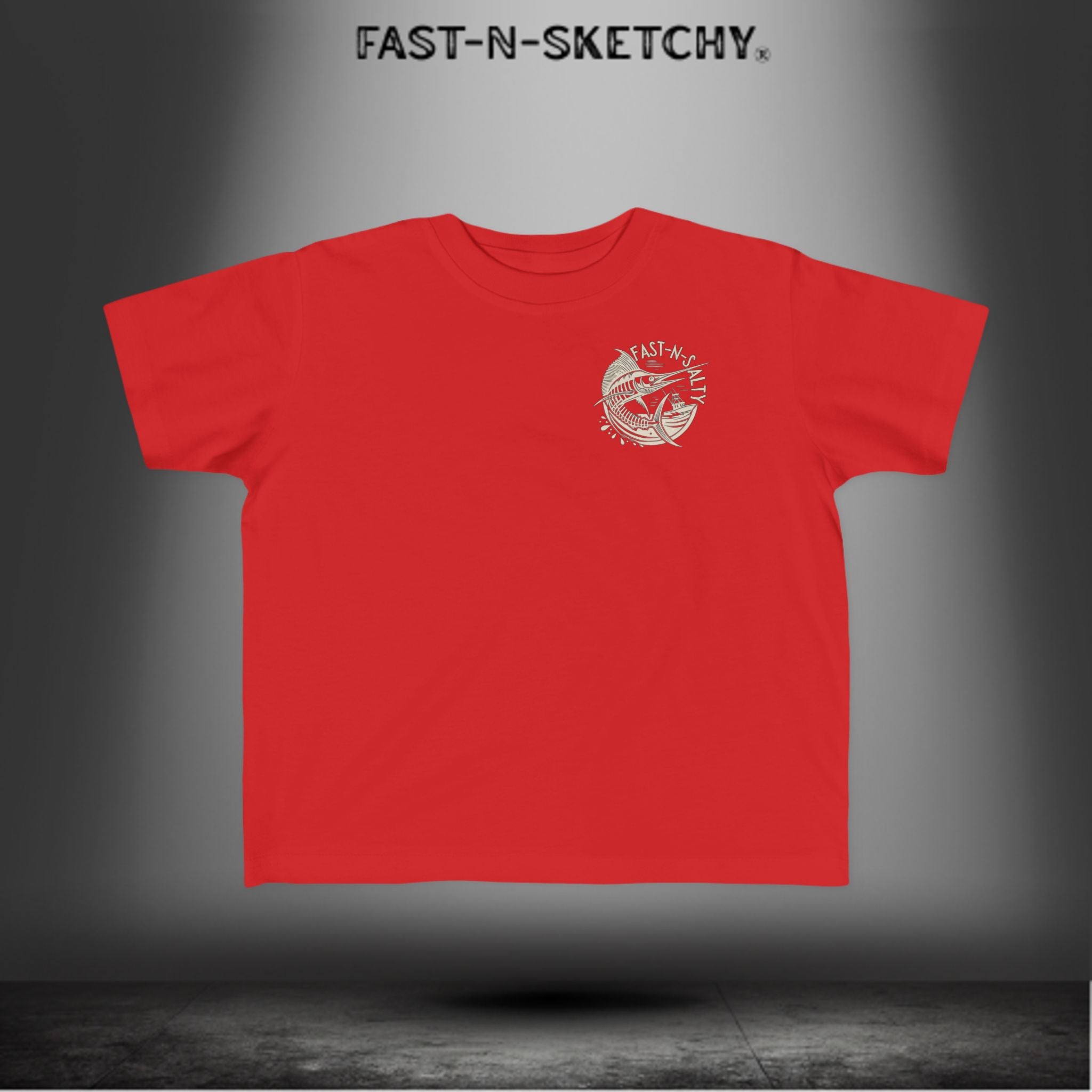 FAST-N-SALTY™ Catch Me If You Can – Marlin Toddler Tee | Fast Fins and Faster Feet.