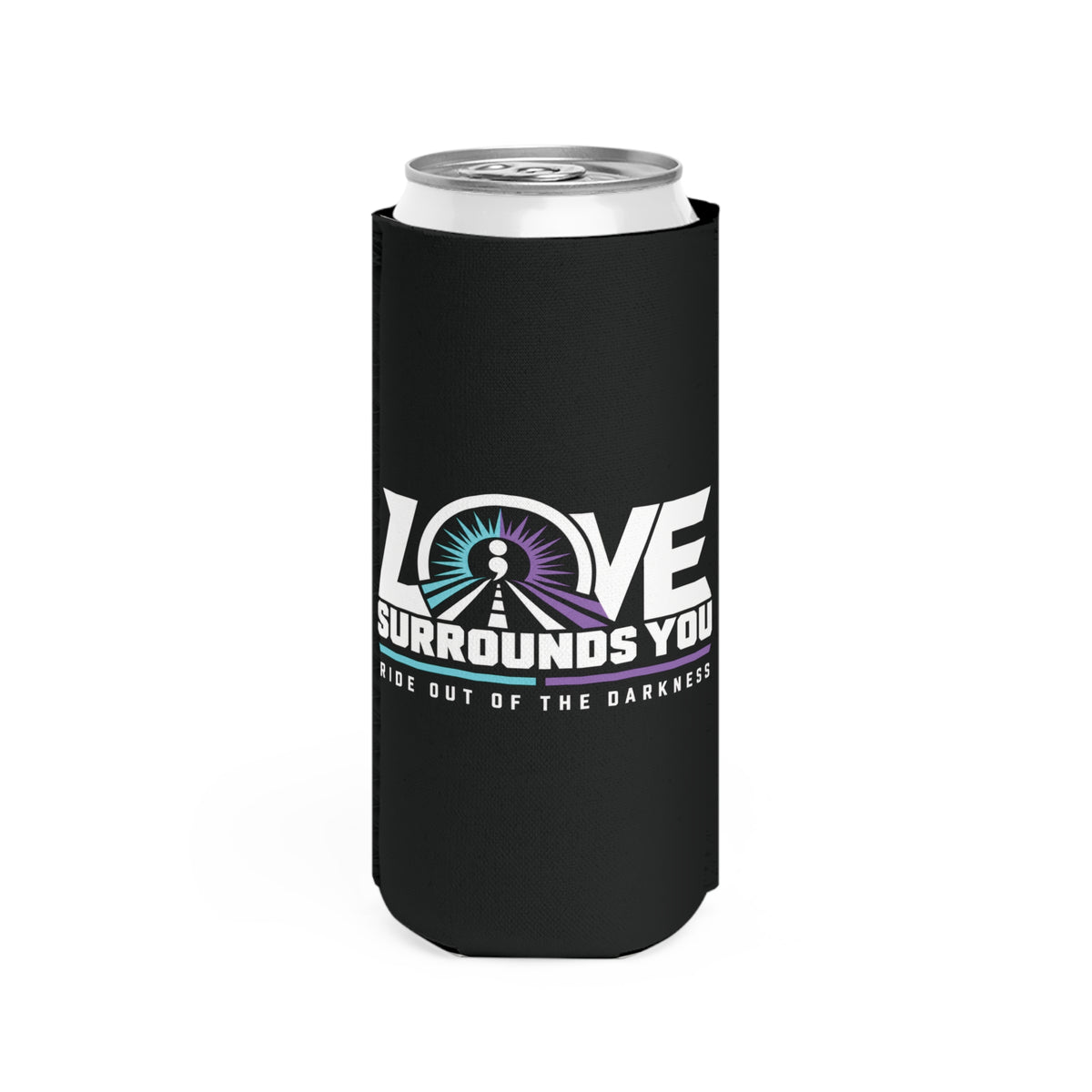 If You’re Looking for a Sign' Slim Can Cooler — 'Suicide Prevention QR Design / Love Surrounds You - LSY