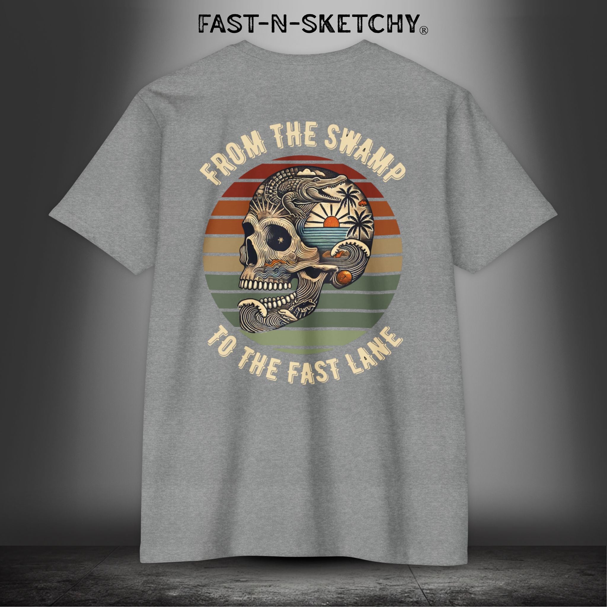 FROM THE SWAMP TO THE FAST LANE - FAST-N-SKETCHY®: - T-shirt Next Level 6210