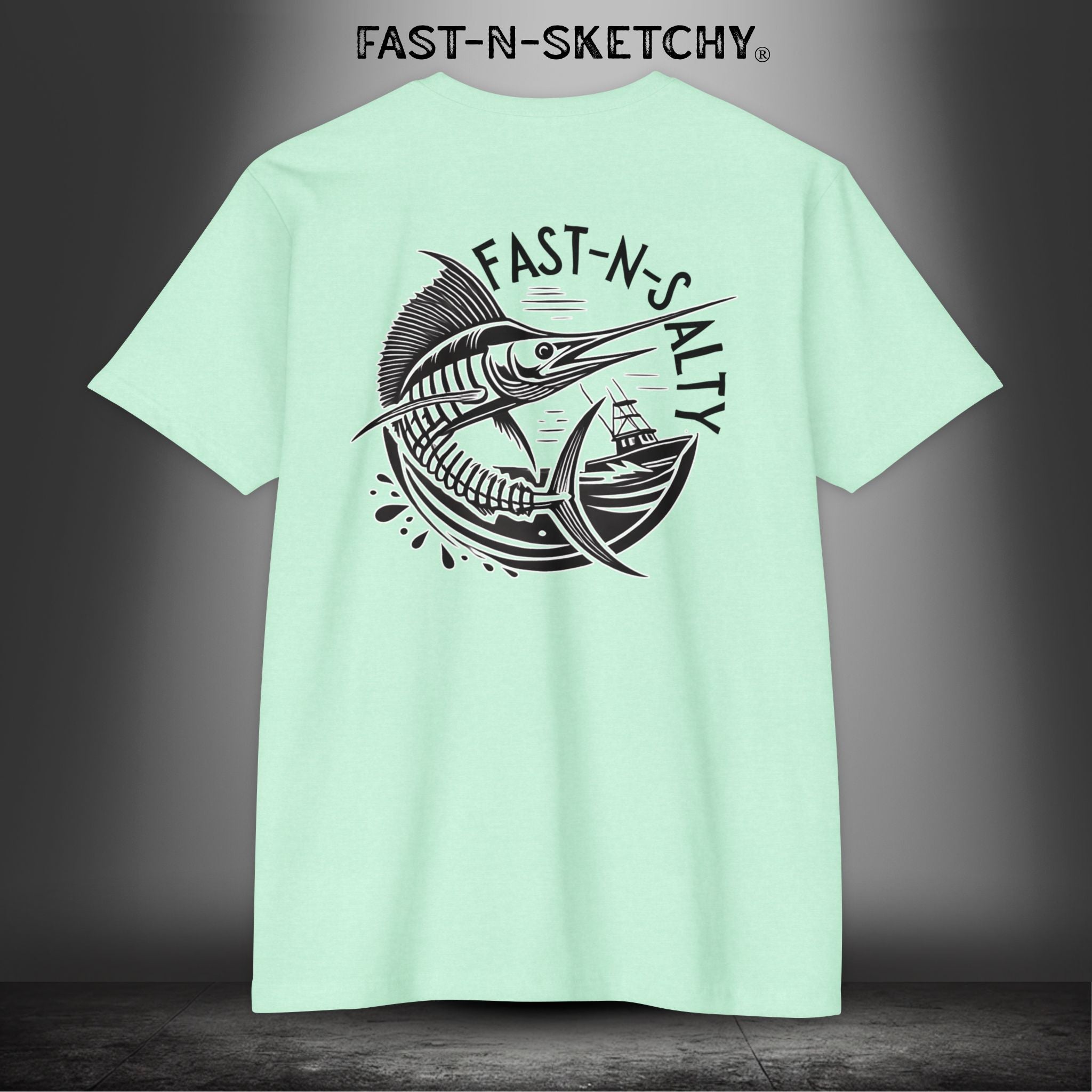 Fast-n-Salty Circle Logo (Black Logo) - T-Shirt Next Level 6210